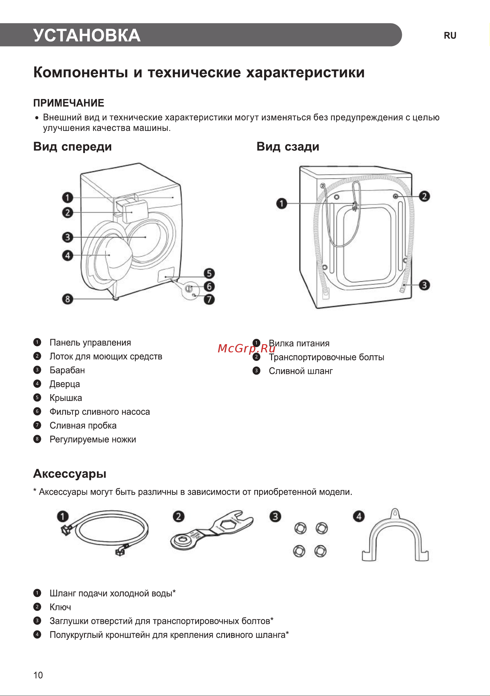 LG F4V5VG0W Руководство по эксплуатации онлайн [10/56] 718207