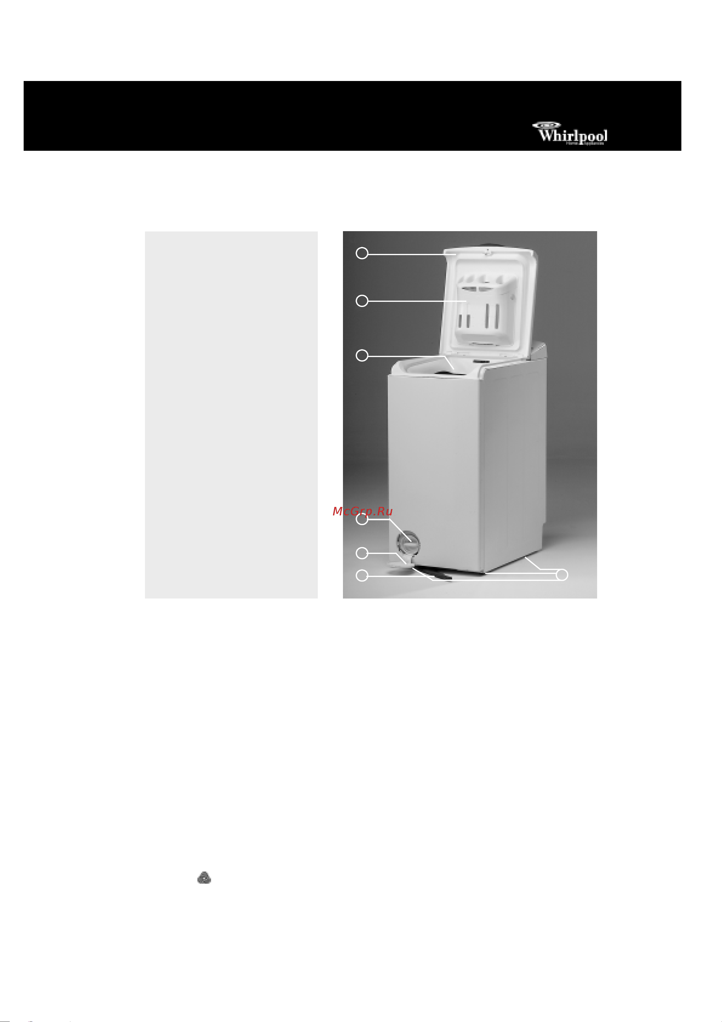 Whirlpool AWT 2241(Инструкция) [4/15] Описание стиральной машины