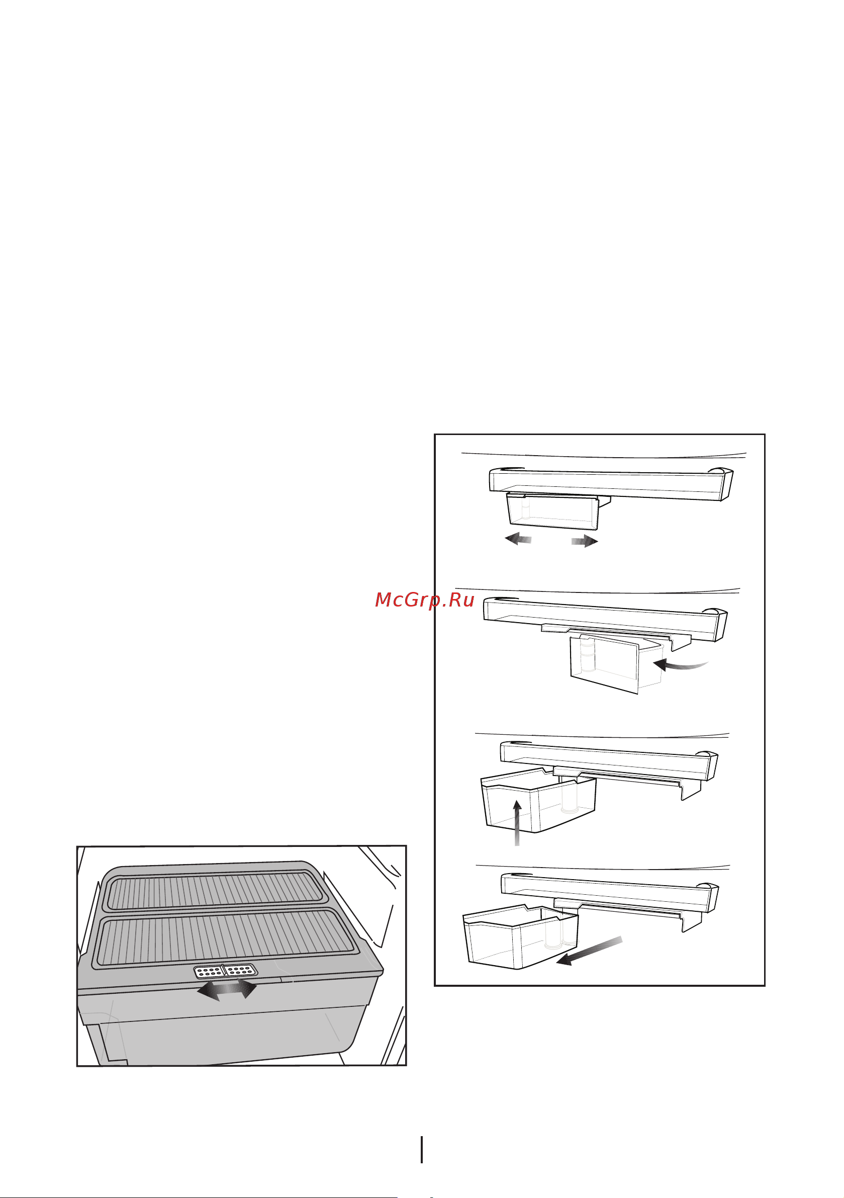 Beko DS 133000 S [94/248] Calhas deslizantes de controlo da humidade da gaveta de frutos e legumes