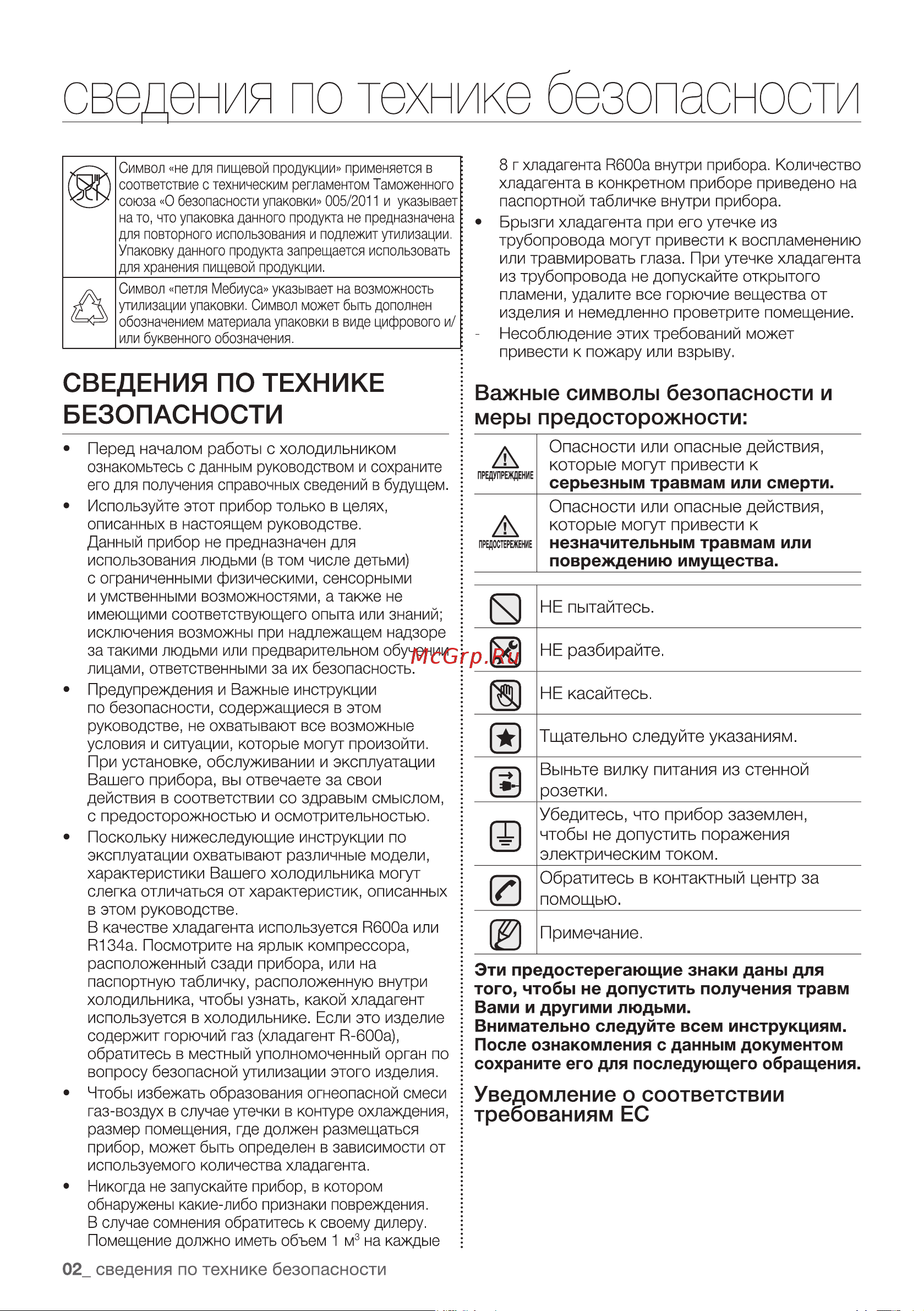 Samsung RT32FAJBDSA Руководство по эксплуатации онлайн [2/24] 721690