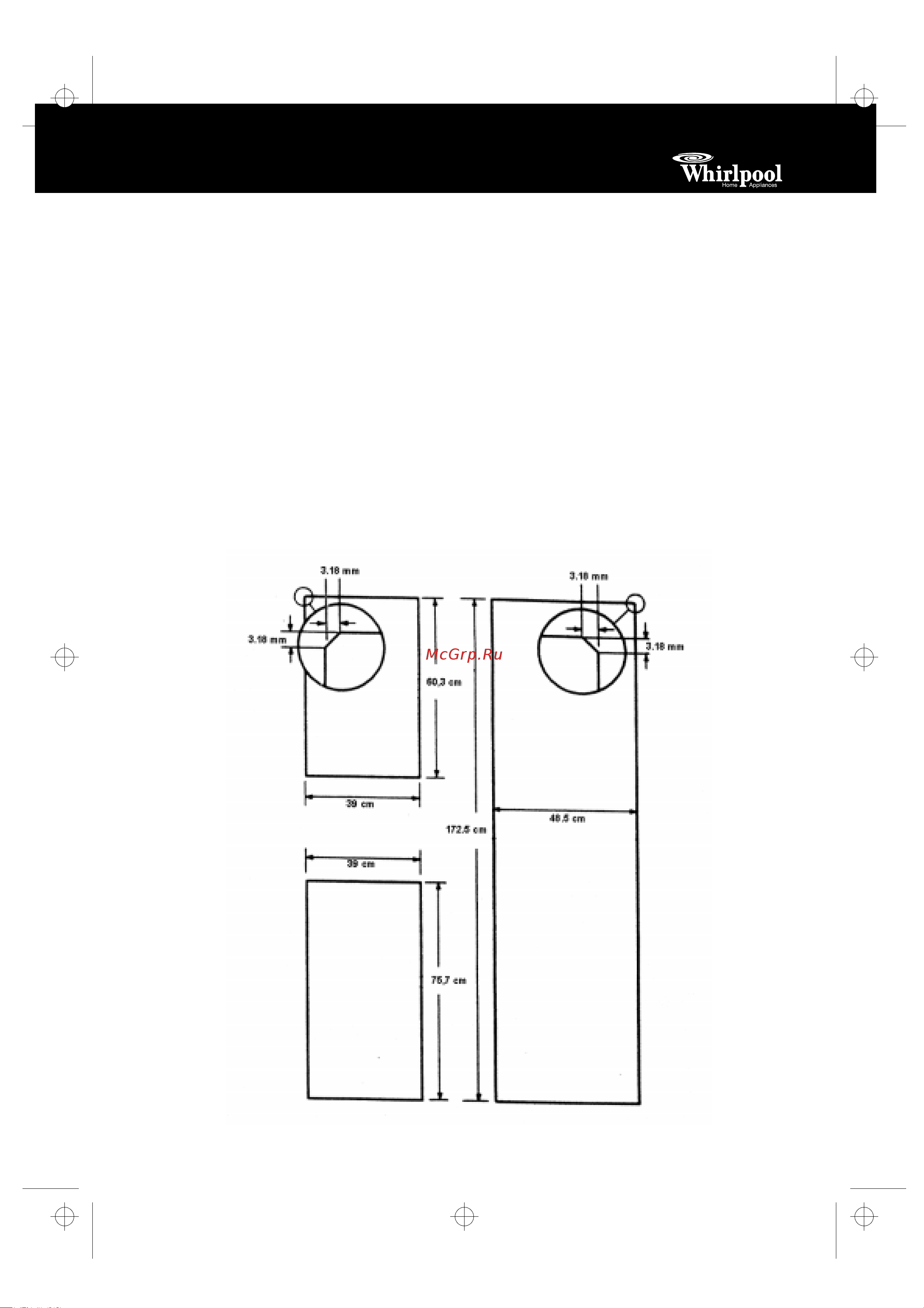 Whirlpool ART 725 [6/27] Установка только для моделей глубиной 60 см