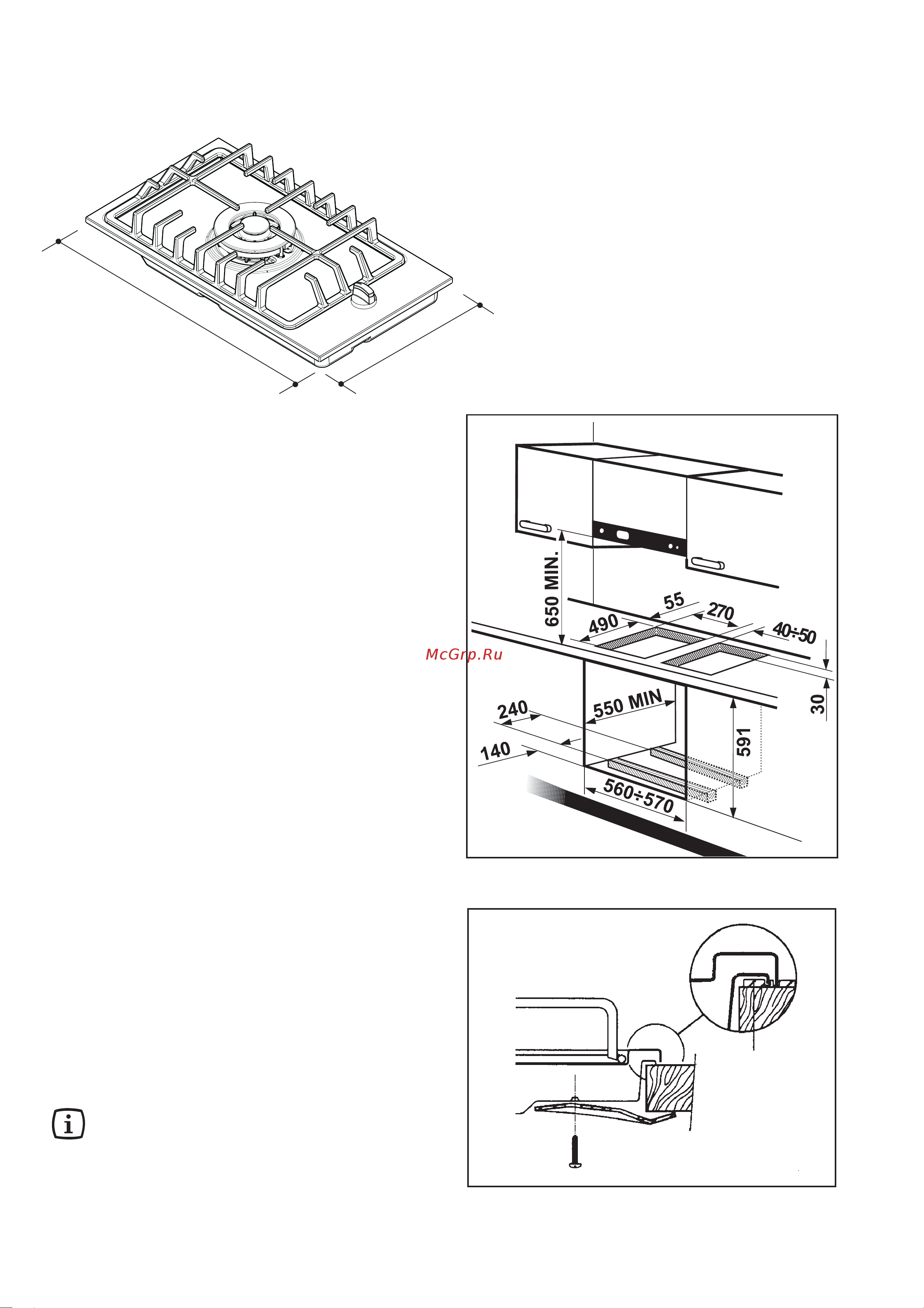Electrolux EHG 30835 X [9/33] Empotrado en los muebles de cocina