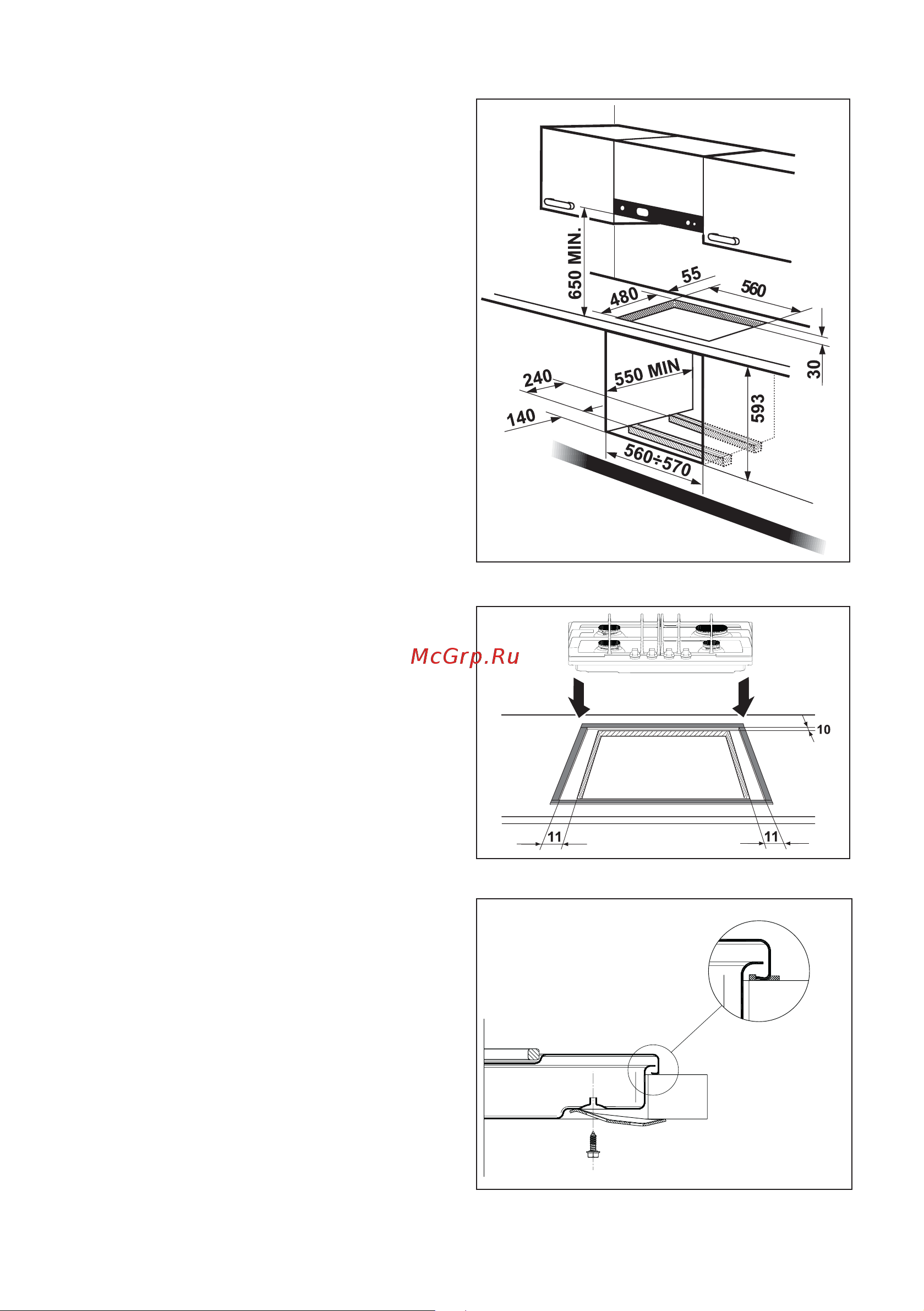 Electrolux EHG 6835 X [20/25] Встраивание и крепление к мебели