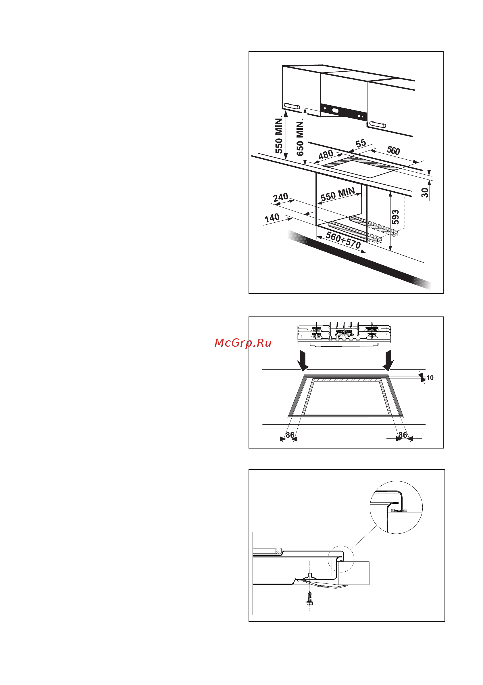 Electrolux EHG 7815 X [23/28] Встраивание и крепление к мебели