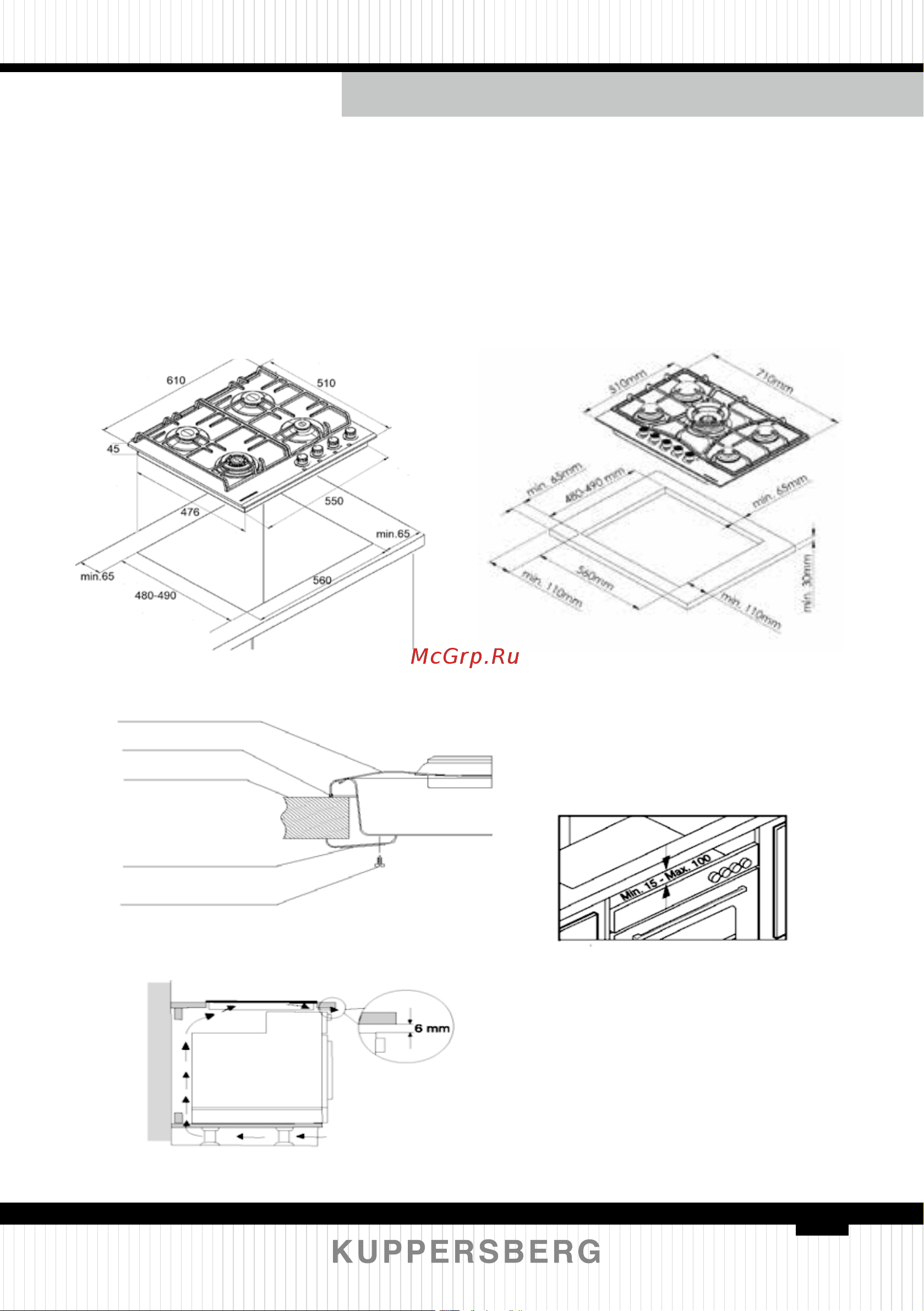 Kuppersberg FS 65 Ant [8/33] Установка варочной панели