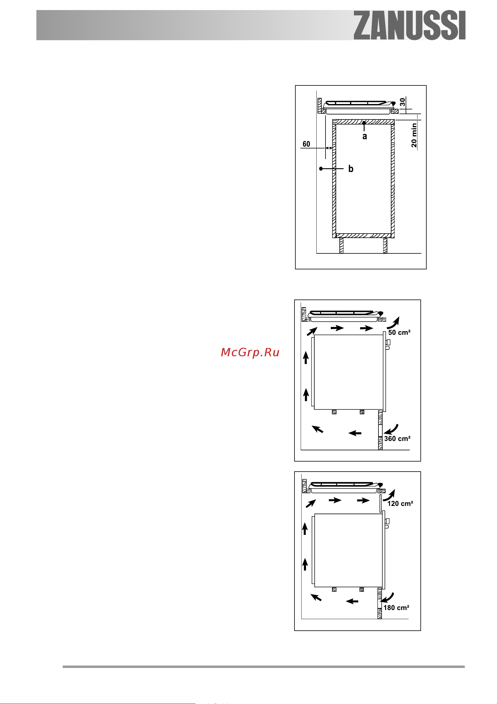 Zanussi ZGS 785 TX [60/88] Possibilidade de encastrar