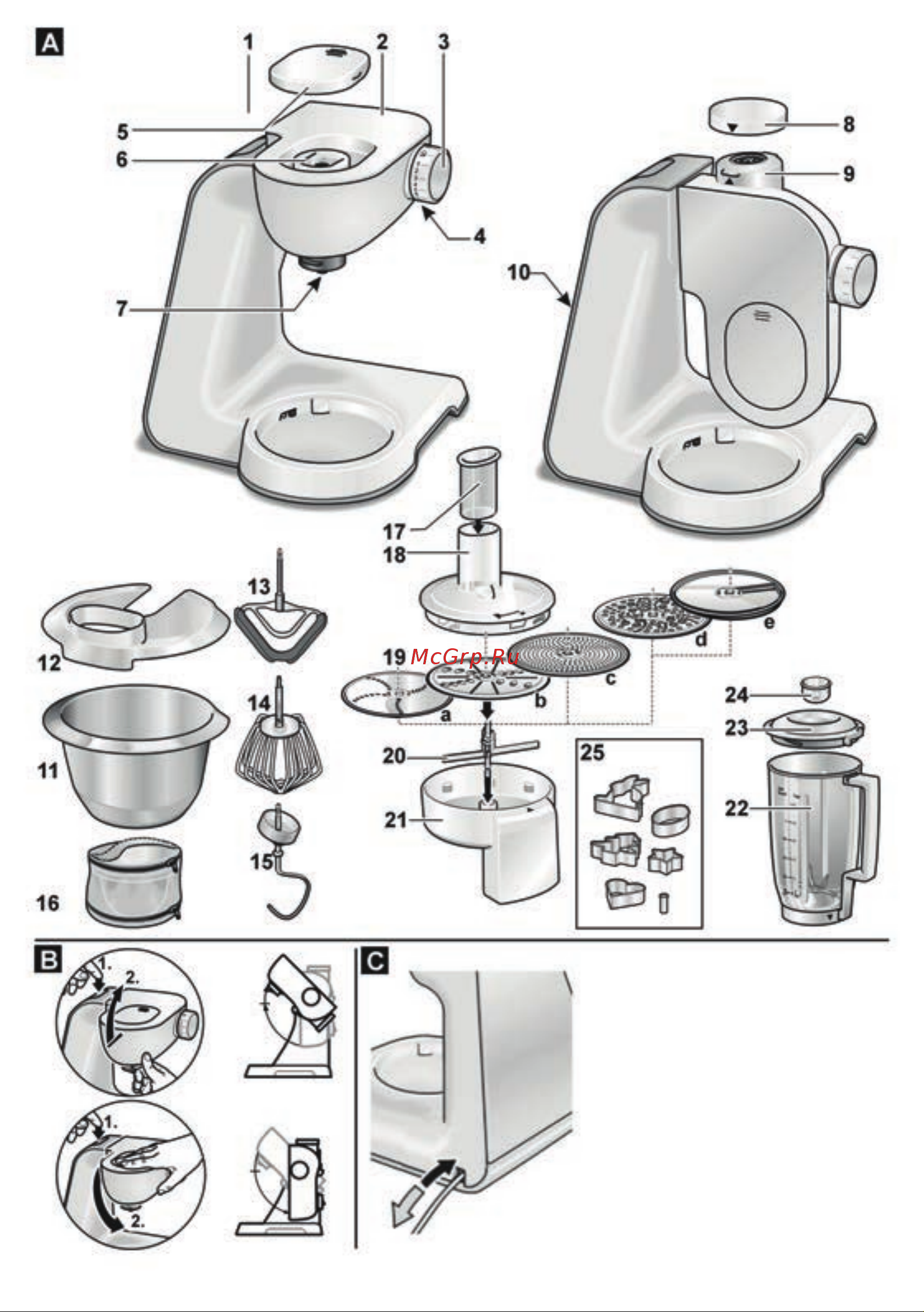 Bosch MUM 58A20 Руководство по эксплуатации онлайн [2/26] 726712
