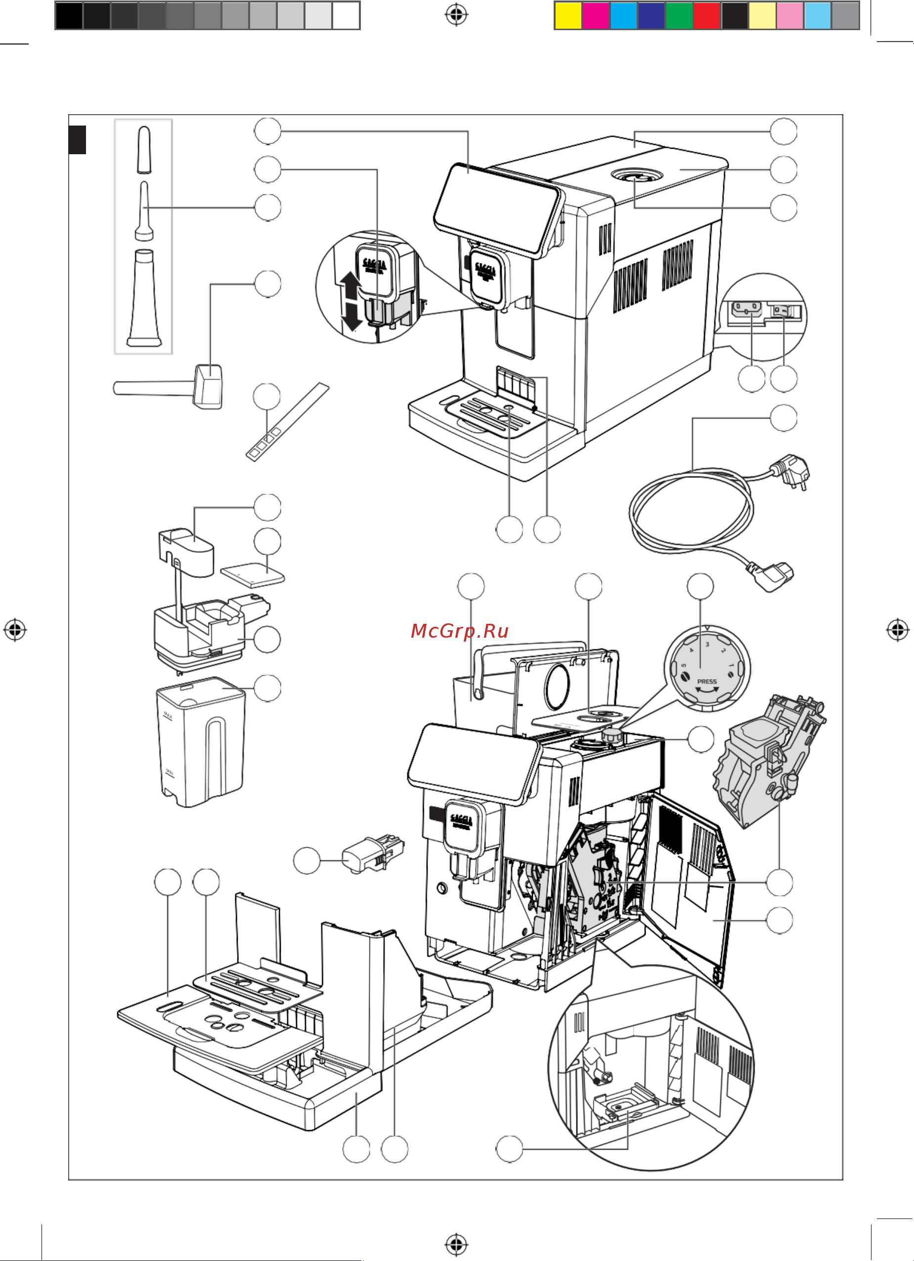 Gaggia Magenta Prestige Руководство по эксплуатации онлайн [2/40] 727131