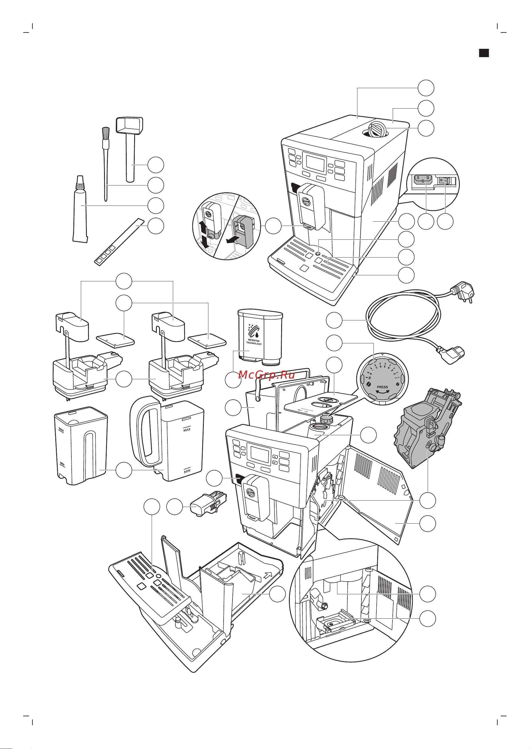 Philips SM5479 Saeco PicoBaristo Руководство по эксплуатации онлайн [3/268] 727470