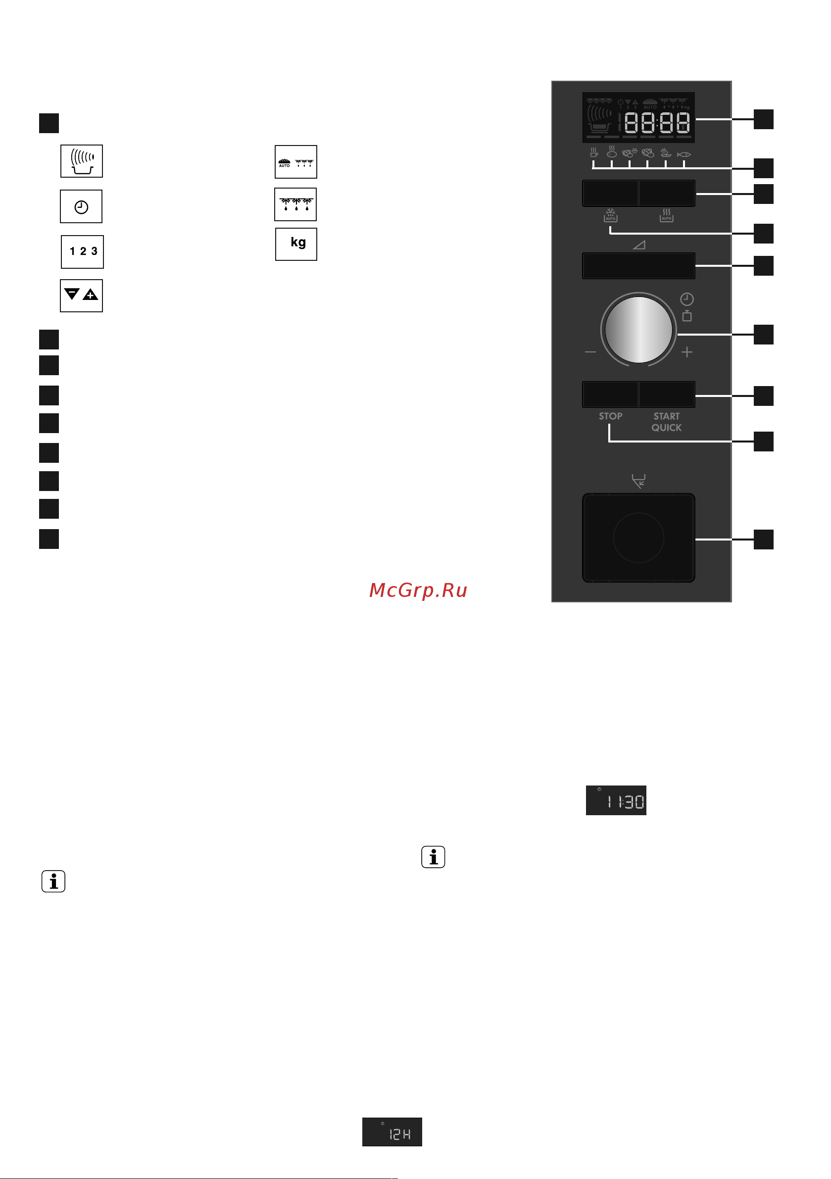 AEG MC2664E [97/128] Ovládací panel