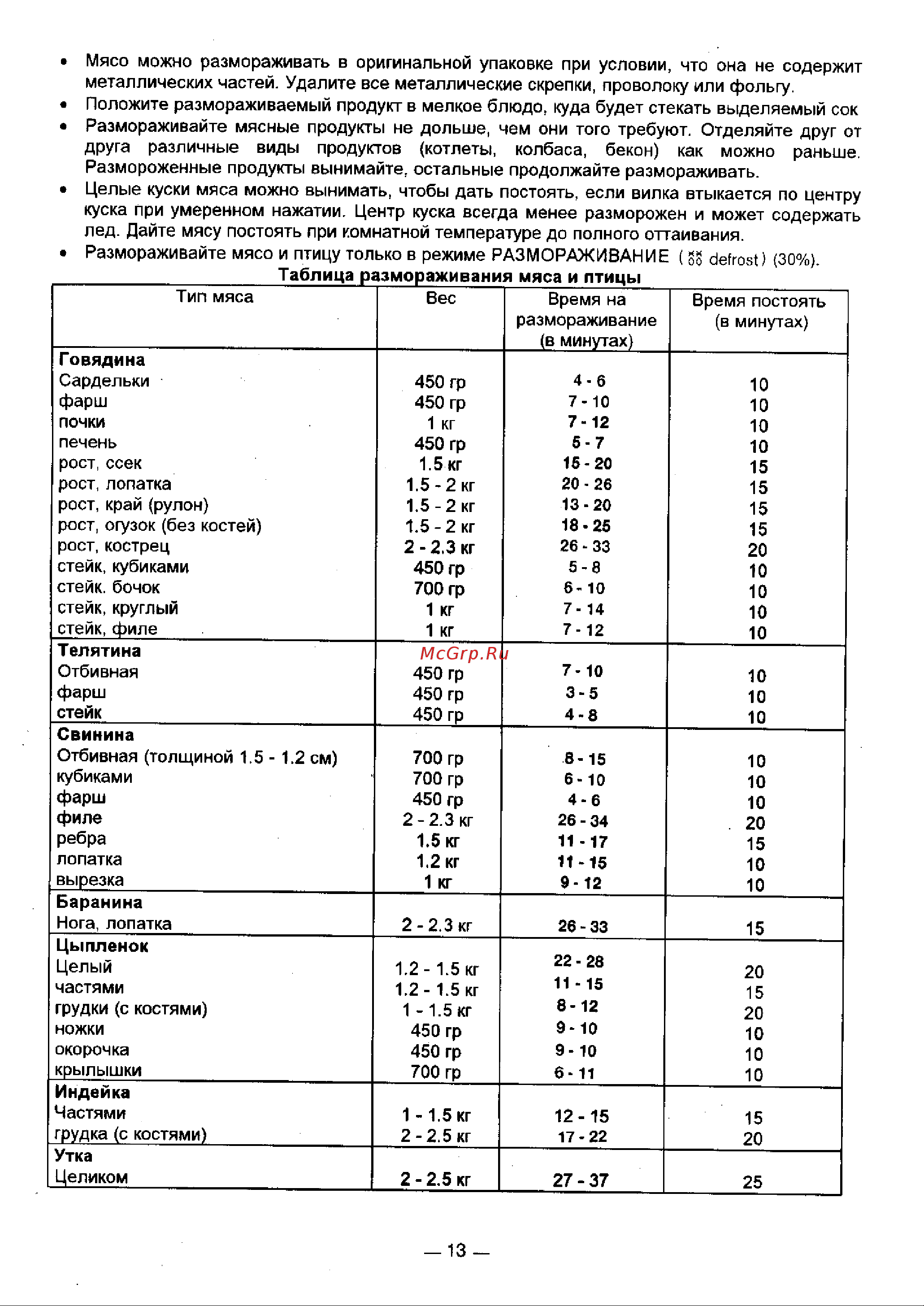 LG MG-5807C Руководство по эксплуатации онлайн [13/26] 728132