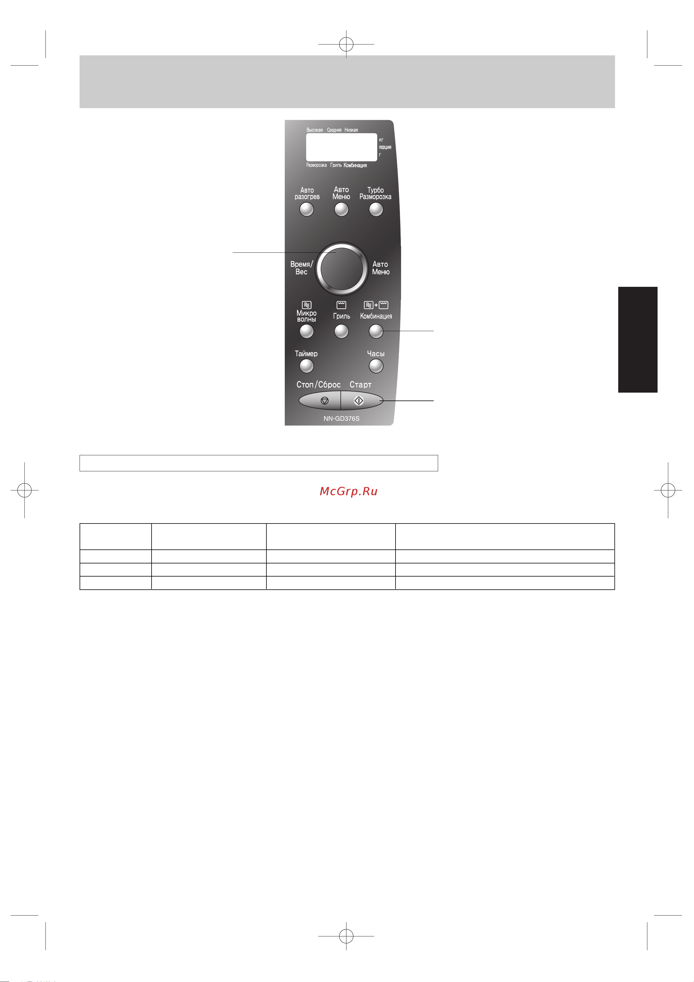 Panasonic NN-GD376SZPE [11/40] Приготовление блюд в режиме комбинации с установкой времени