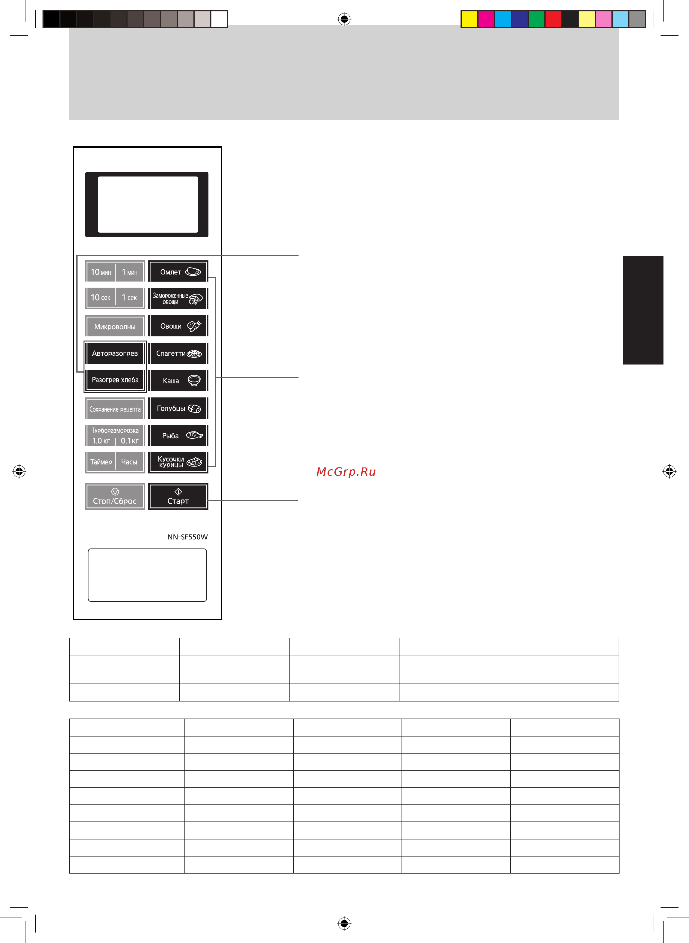 Panasonic NN-SF550 [10/15] Rus 10
