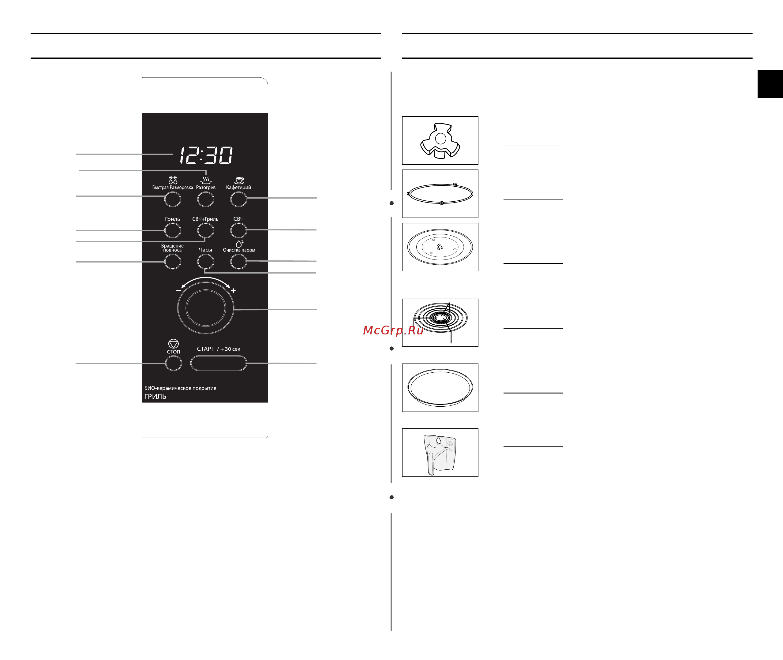 Samsung GE1072R (TR) [3/24] Панель управления