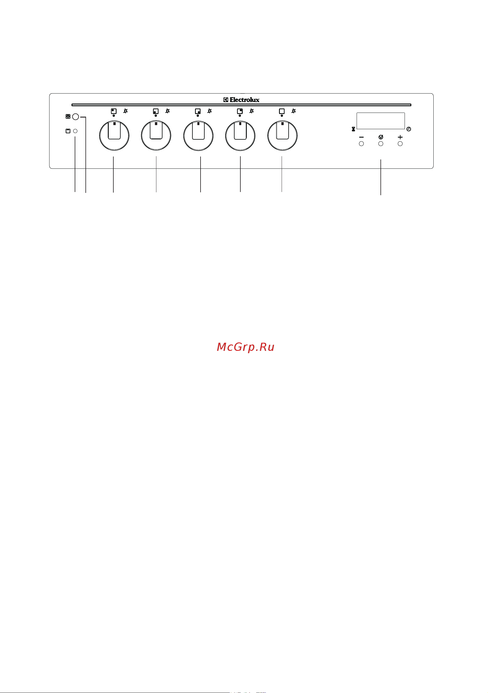 Electrolux EKG 603101 W (X) [9/87] Control panel