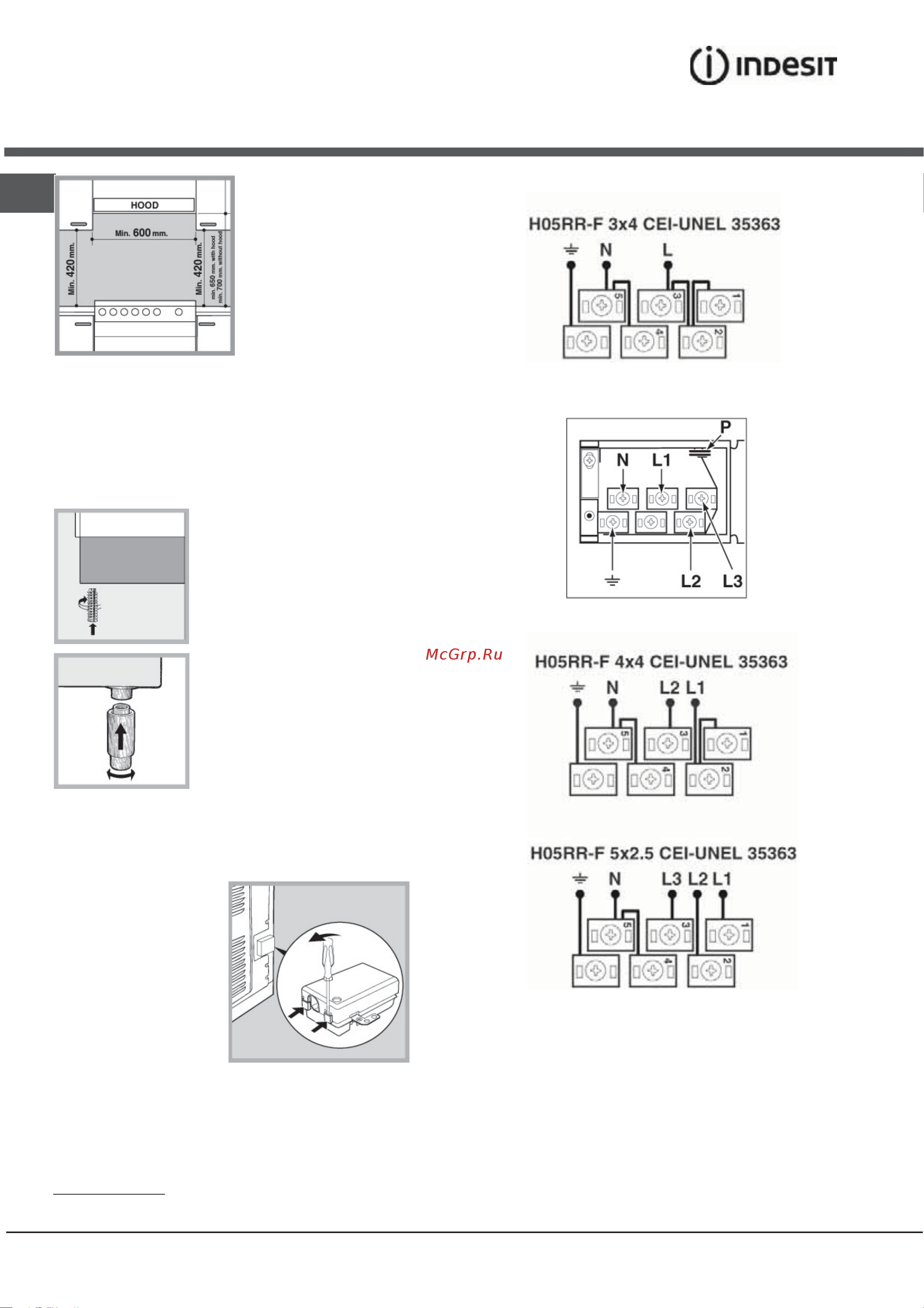 Indesit I6VSH2 (W) [4/28] H05vv f 3x4 cei unel 357 46