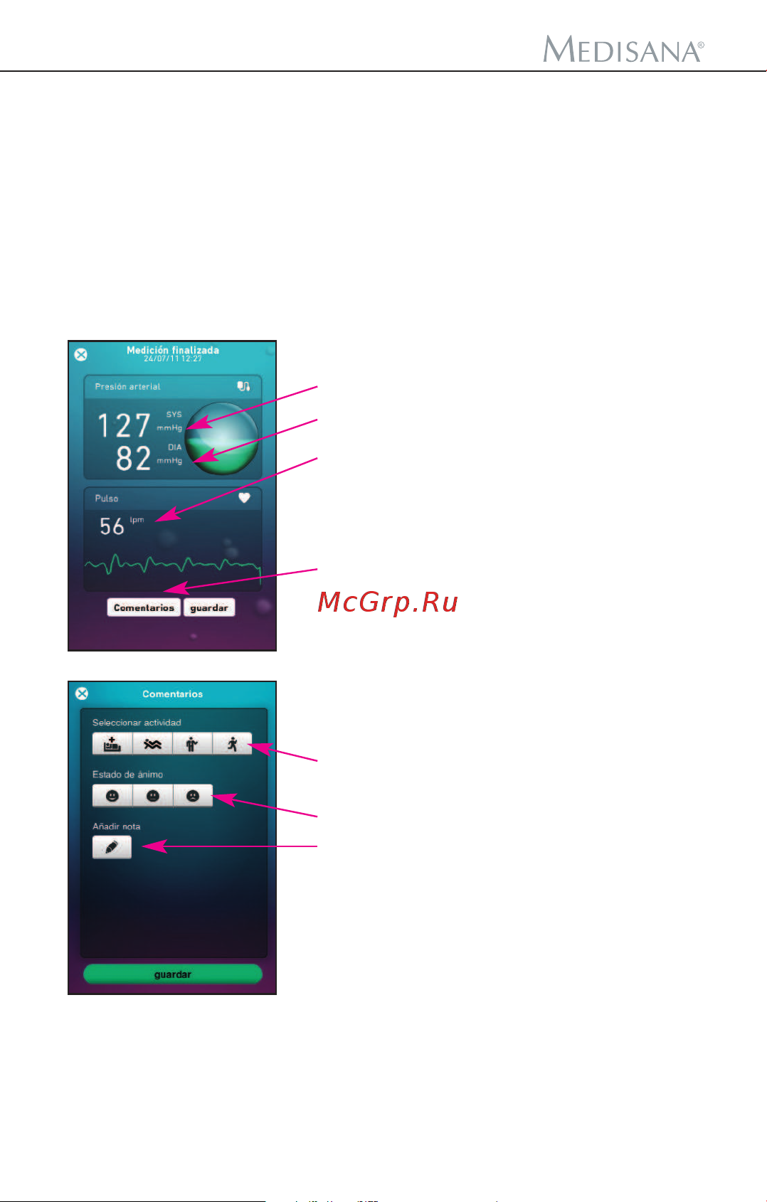 Medisana CardioDock 2 [170/222] Aplicación