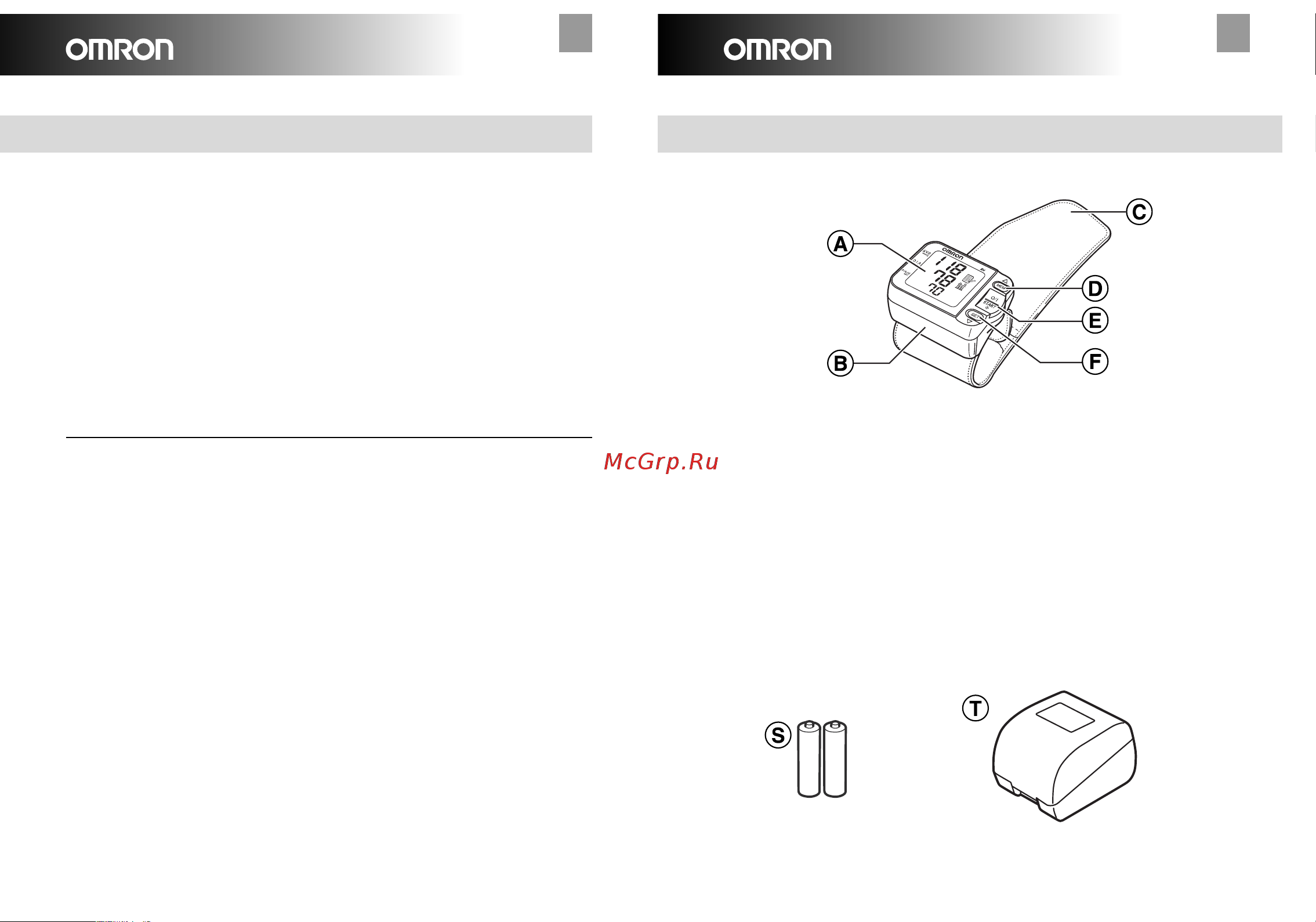 Omron R6 (HEM-6000-Е) [3/14] A дисплей b отсек для элементов питания c манжета d кнопка mem память e кнопка о i start выключение включение старт f кнопка set установка