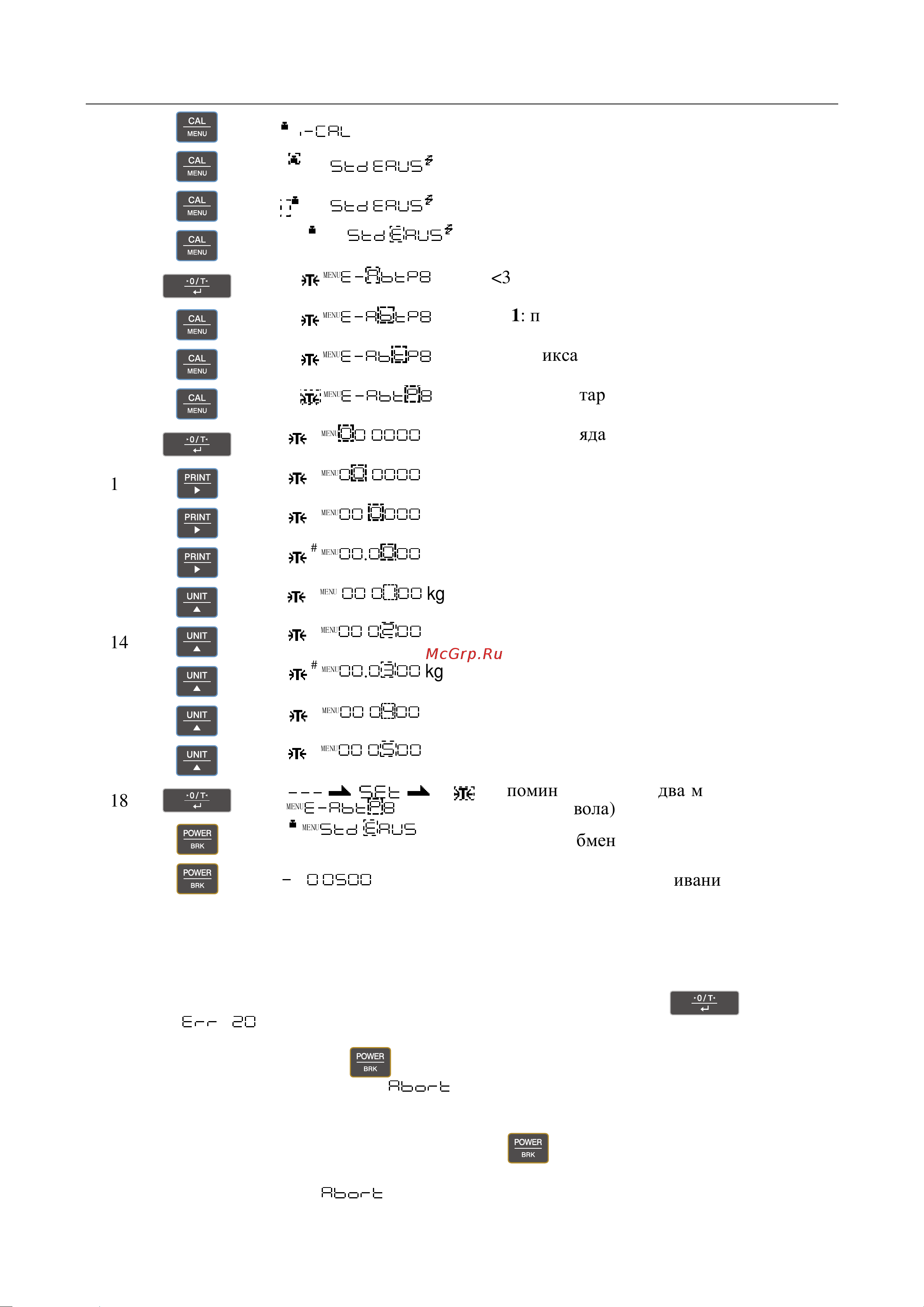 CAS CBX 12KH OB0UBX123GCI0501 [26/95] Настройка весов