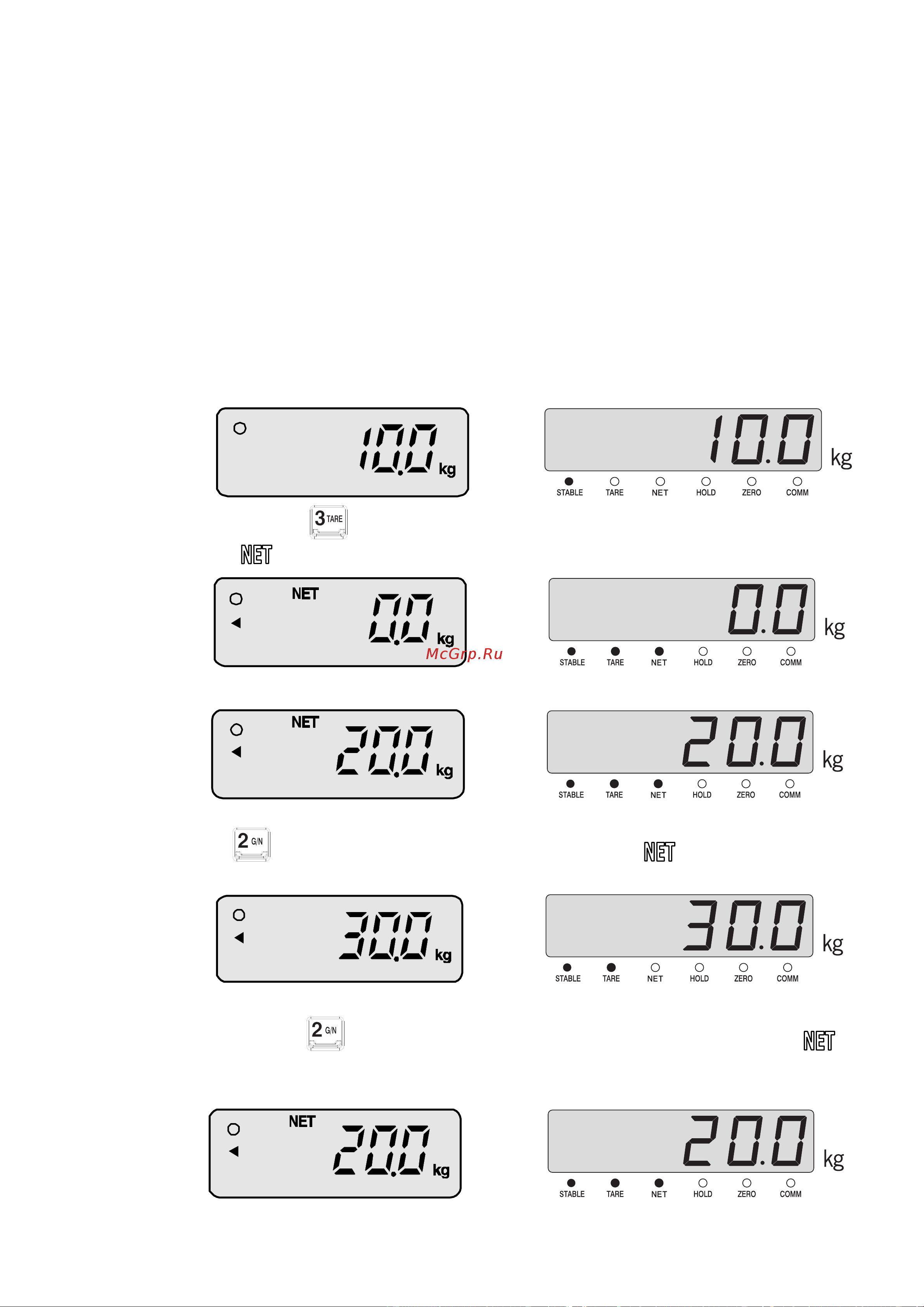 CAS CI-200A [20/67] Взвешивание груза с тарой