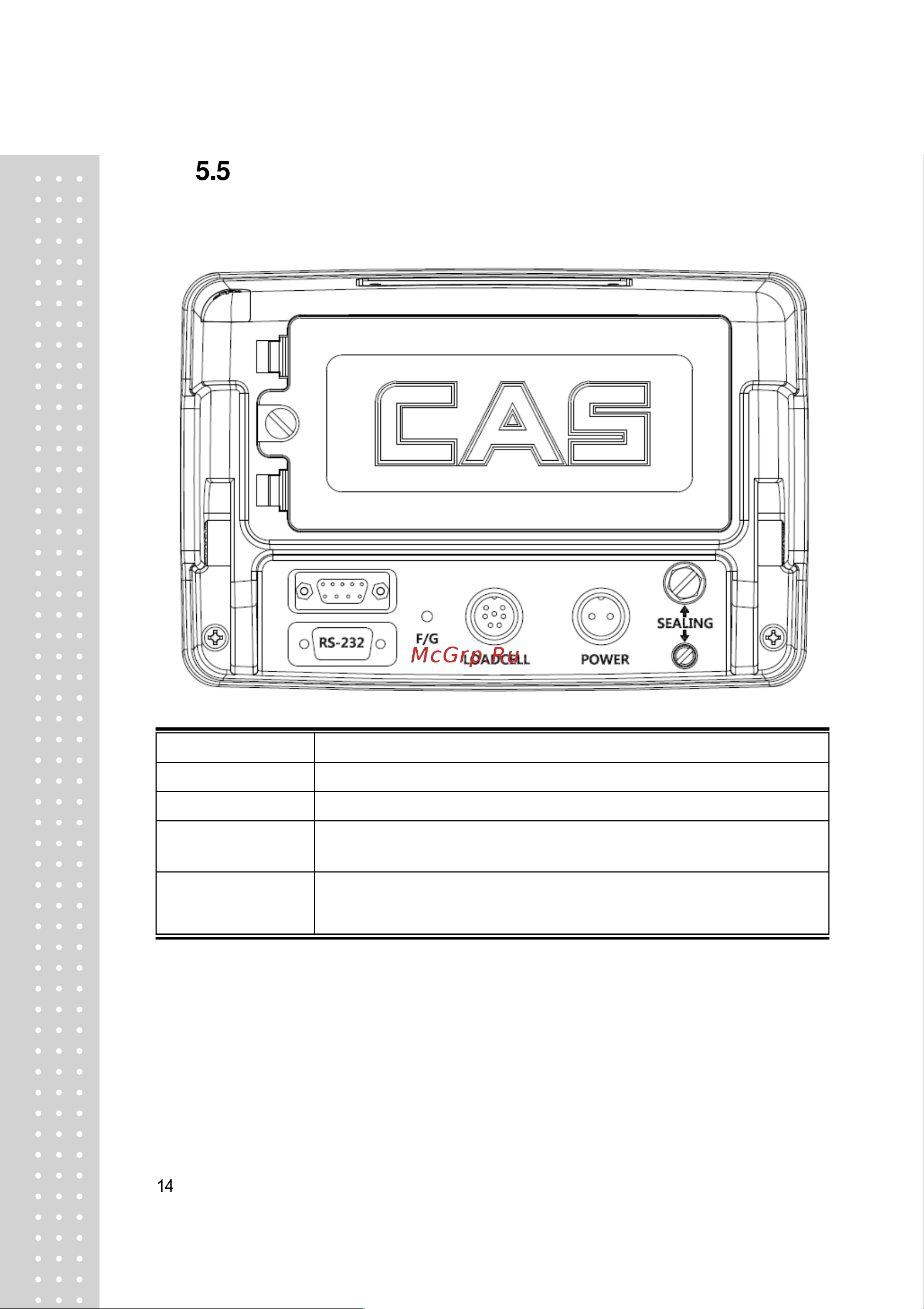CAS CI-200D [14/77] Задняя панель