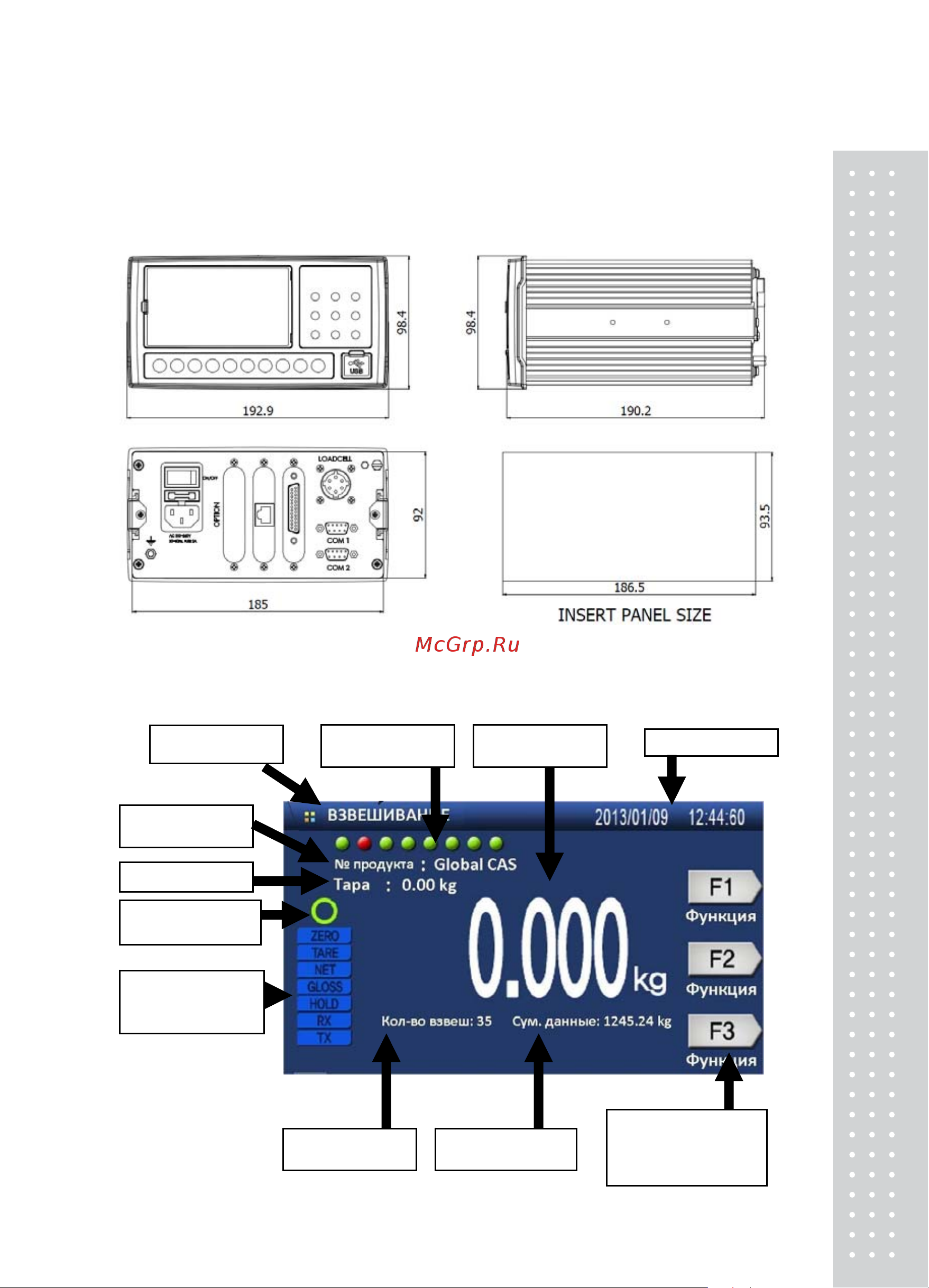 CAS CI-600D [9/83] Внешний вид устройства