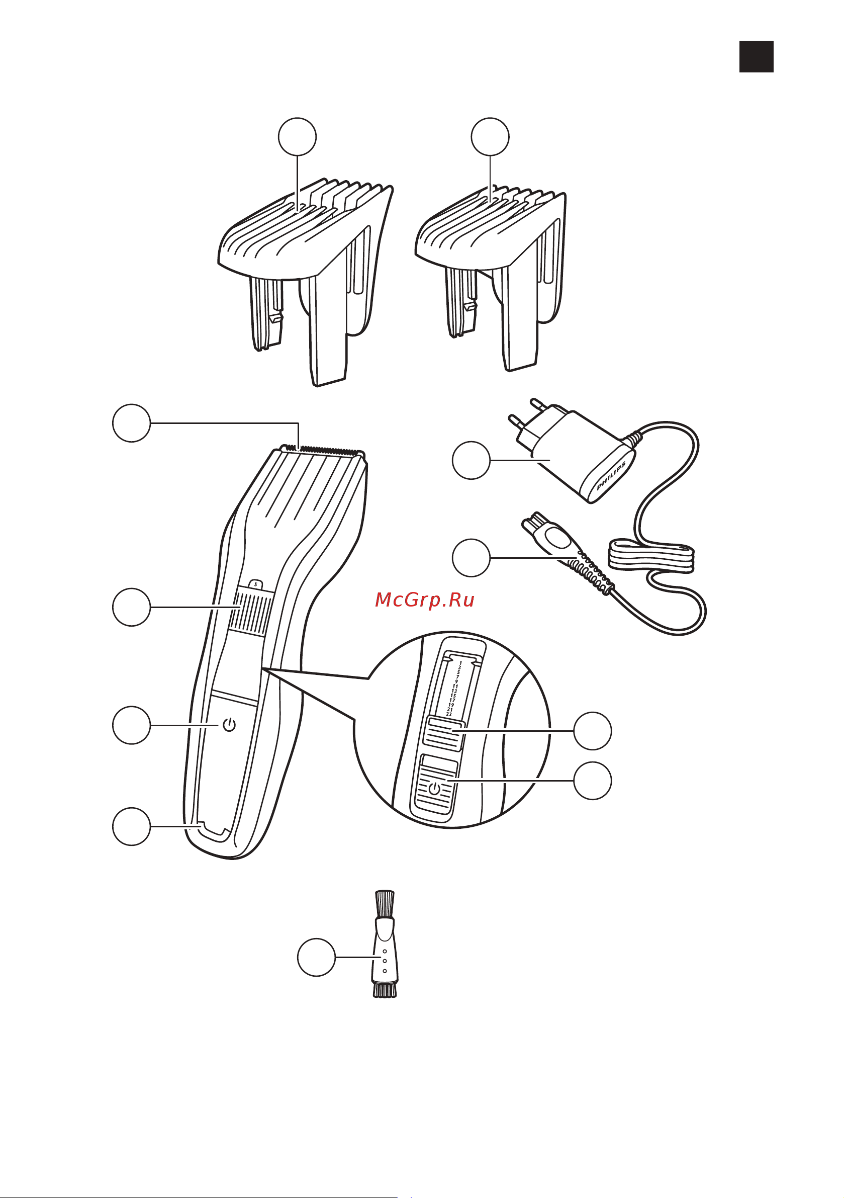Philips HC5447 Руководство по эксплуатации онлайн [2/141] 732566