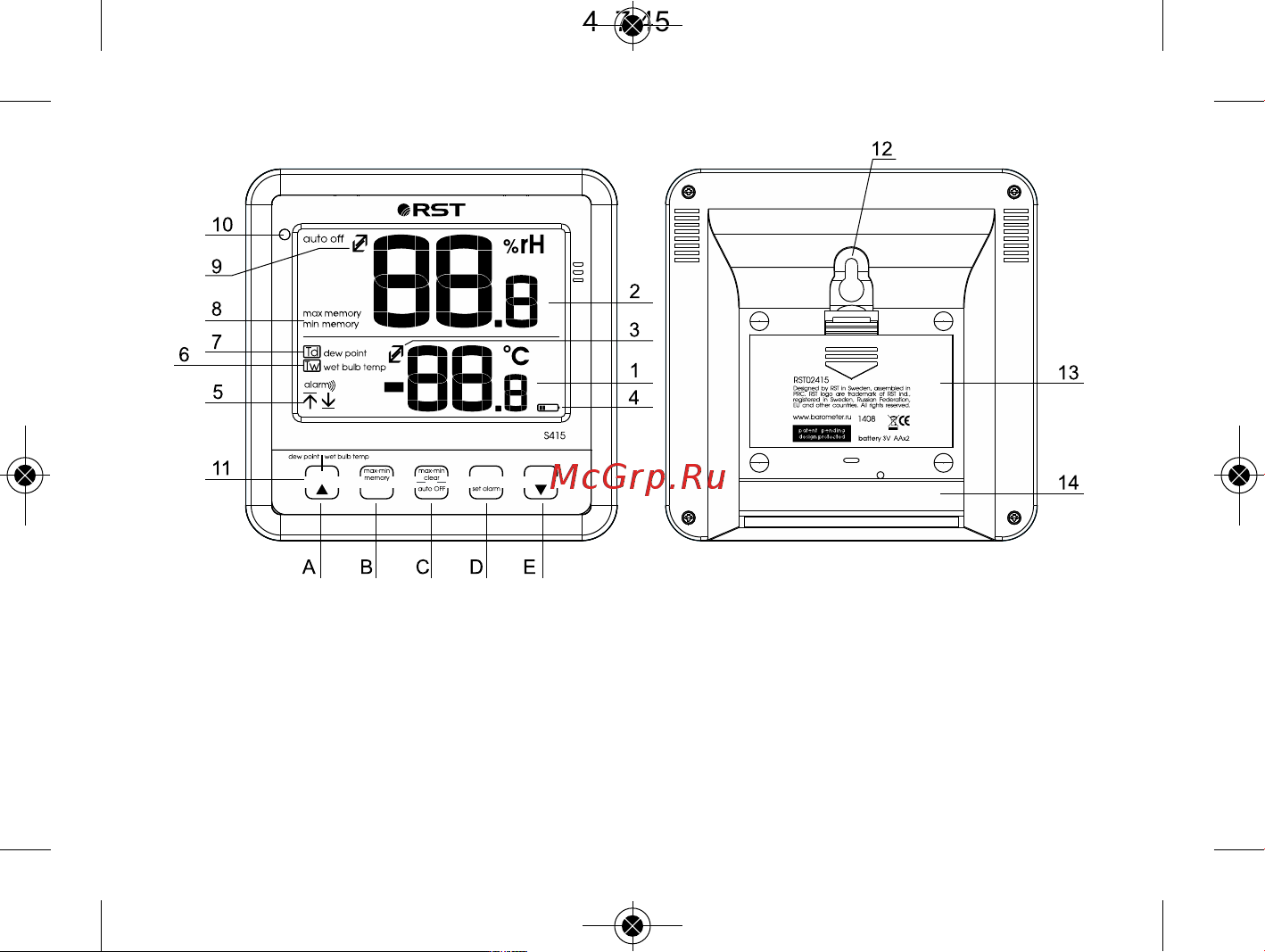 RST 02415PRO (S415PRO) [5/24] Manual2014_new 30 2 014 7 45 страница 5