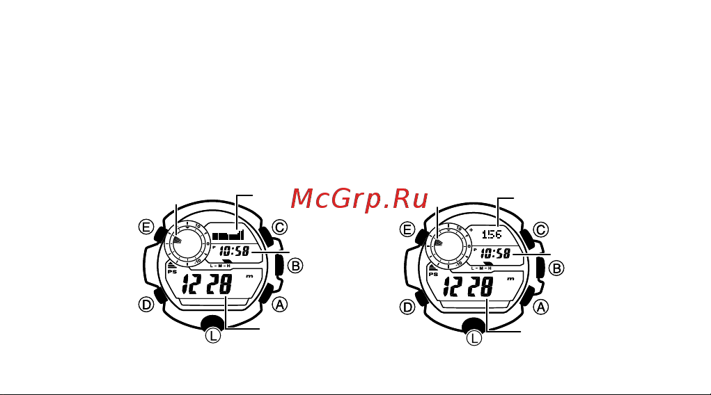 Casio GW-9400-1ER [69/168] Перейдите в режим альтиметра это действие приведет к тому что автоматически начнется измерение высоты текущее значение высоты отображается в единицах измерения 1 метр или 5 футов измерения будут производится каждую секунду в течение первых 3 минут информацию