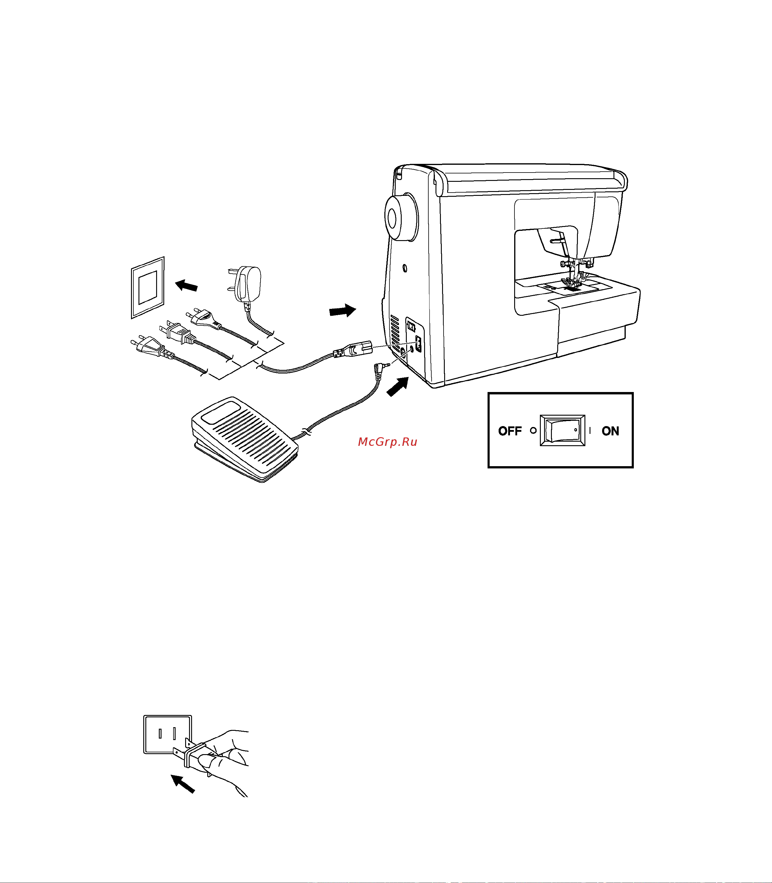 Astralux 9800 [12/79] Подсоединение машины к сети