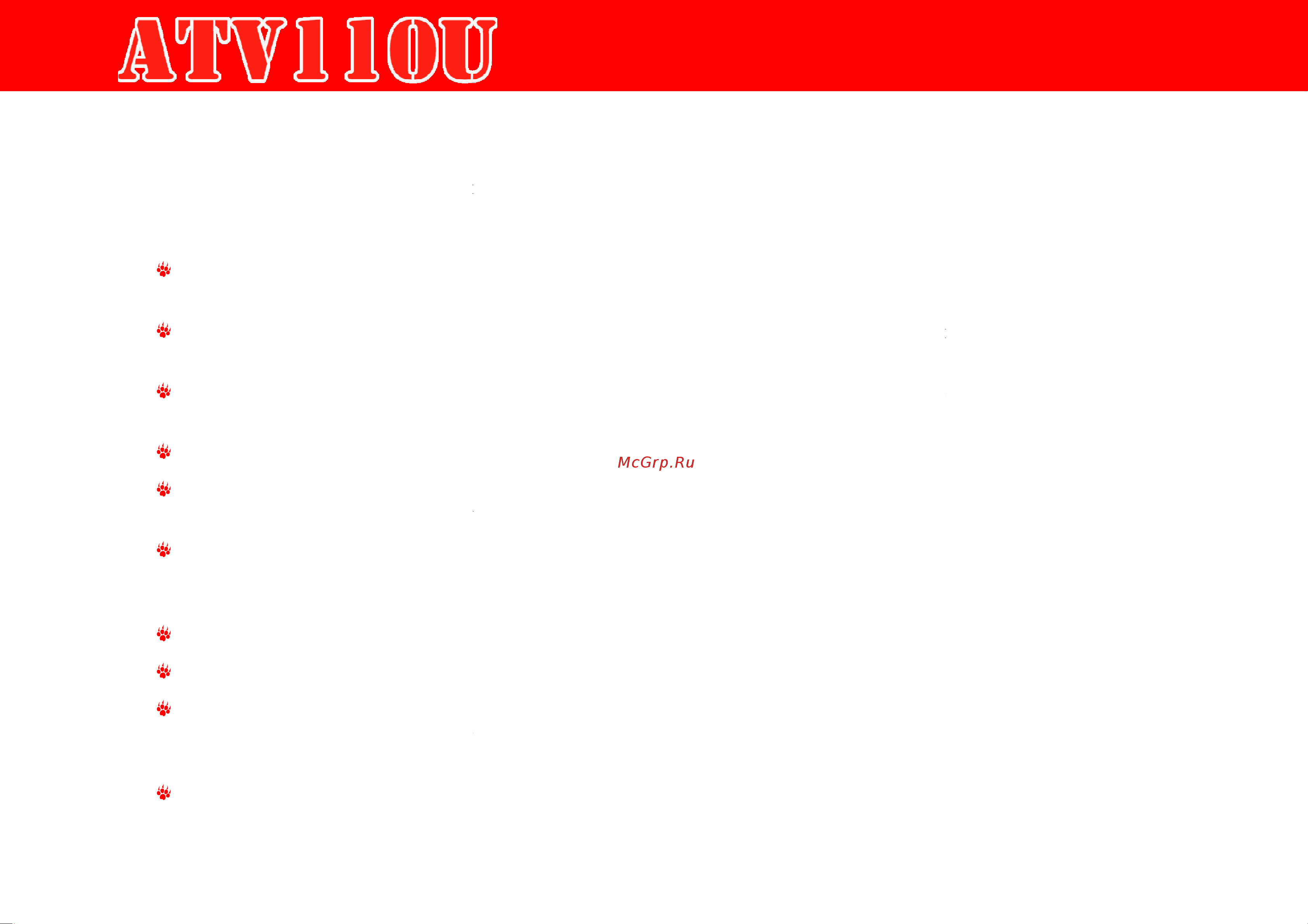 Noname IRBIS ATV110U 110сс 4т [9/42] Техника безопасности