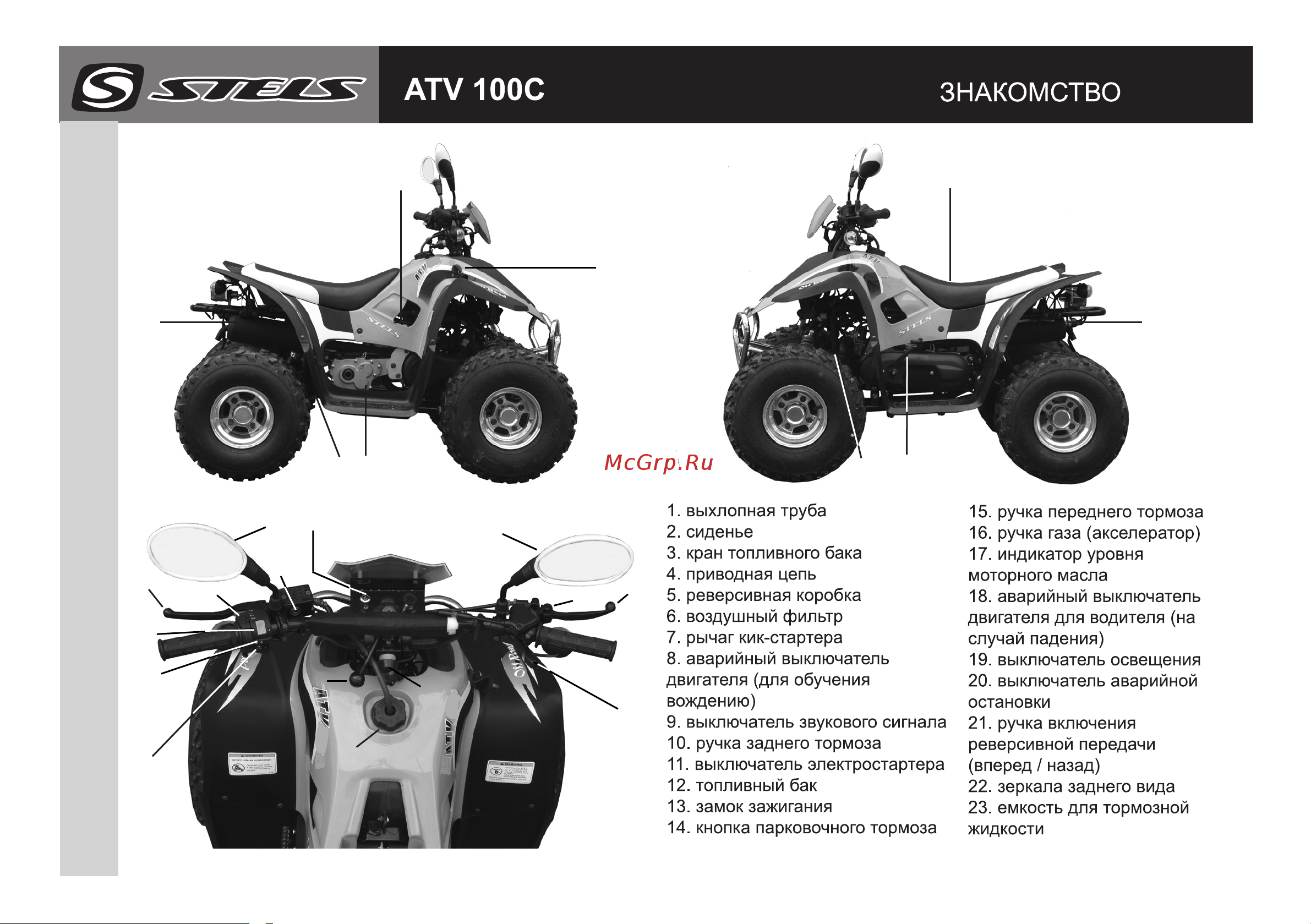 STELS ATV 100C Руководство по эксплуатации онлайн [4/31] 735120
