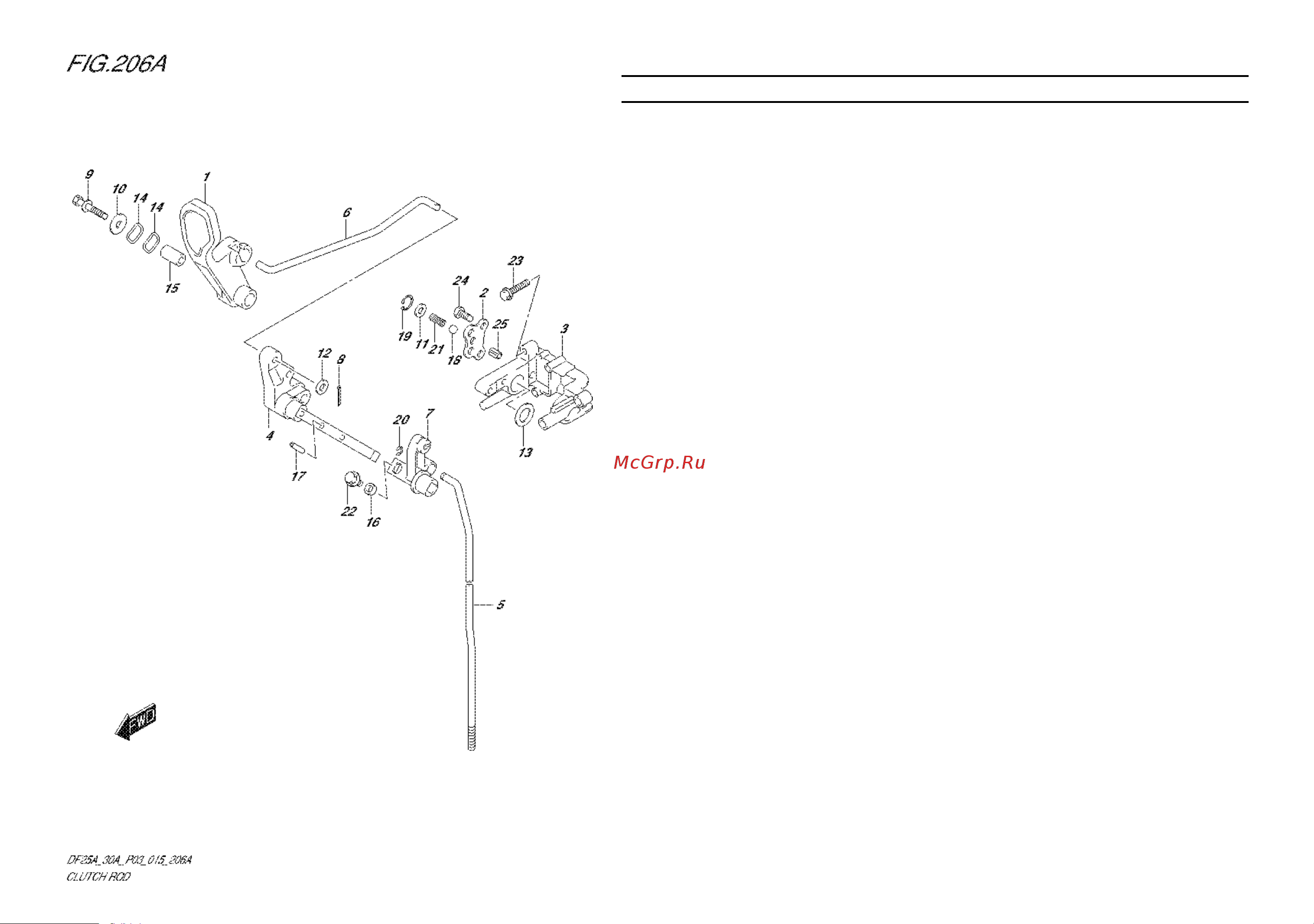 Suzuki DF30ATS [30/91] Fig 06a 1 c 5 clutch rod df25a p03