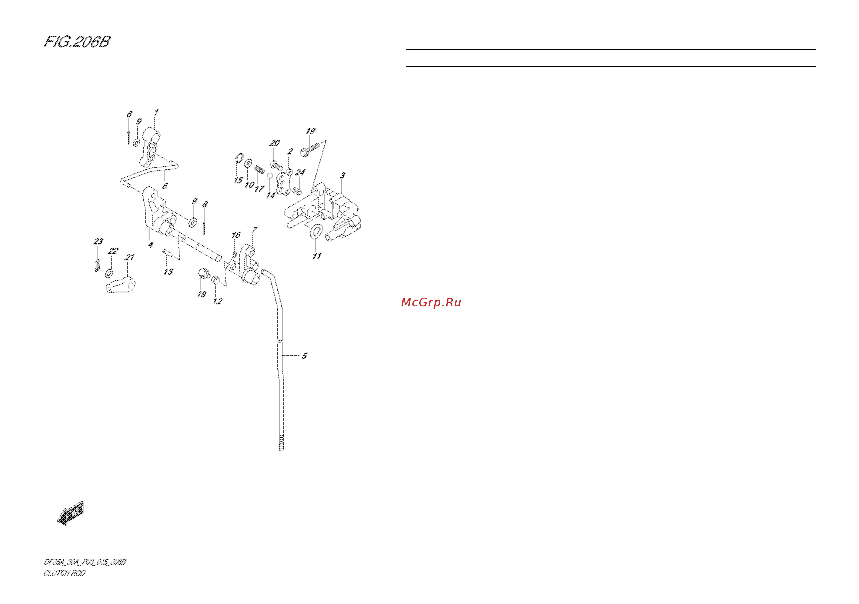 Suzuki DF30ATS [31/91] Fig 06b 1 c 6 clutch rod df25ar p03