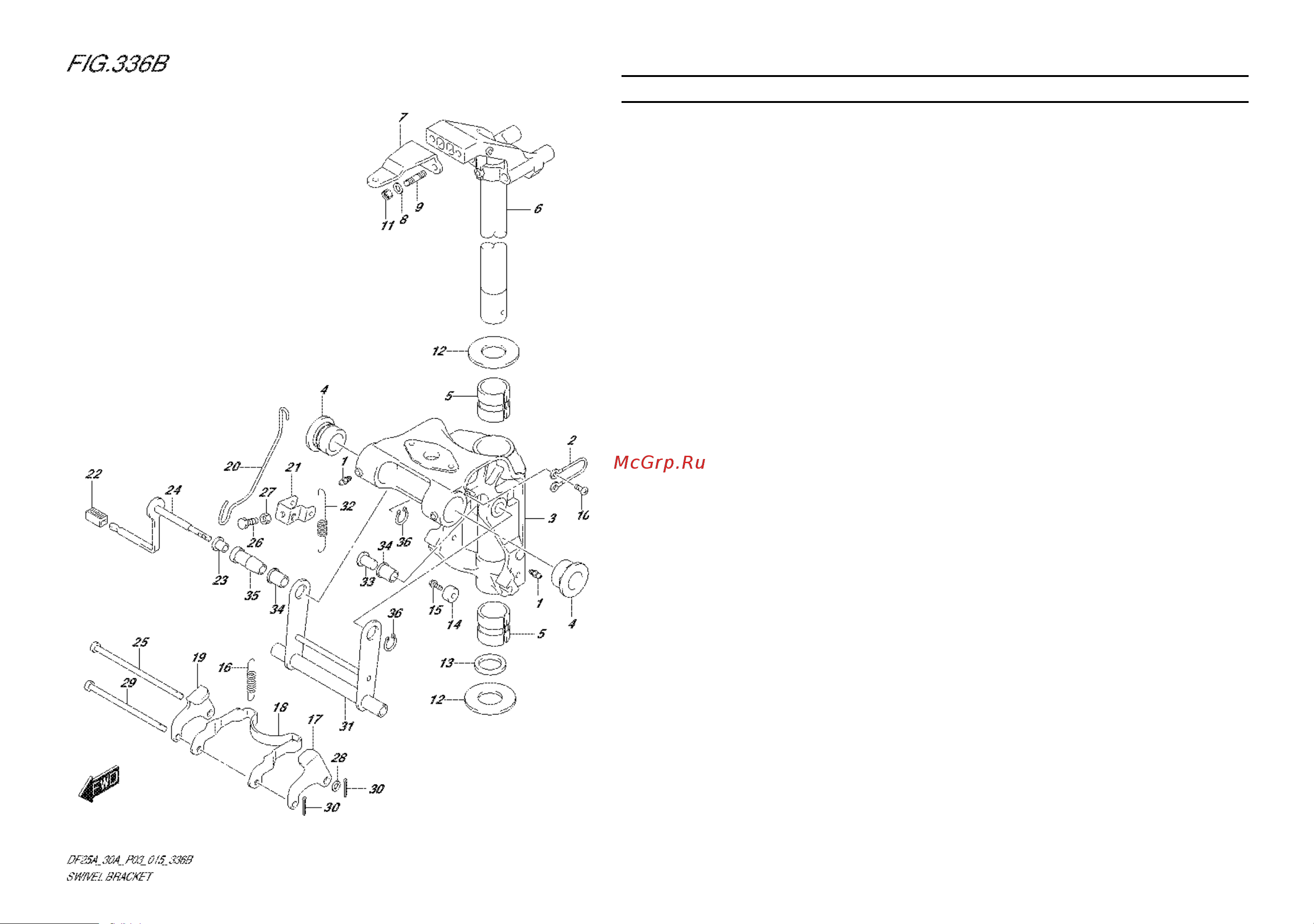 Suzuki DF30ATS [48/91] Fig 36b 1 d 9 swivel bracket df25ar p03