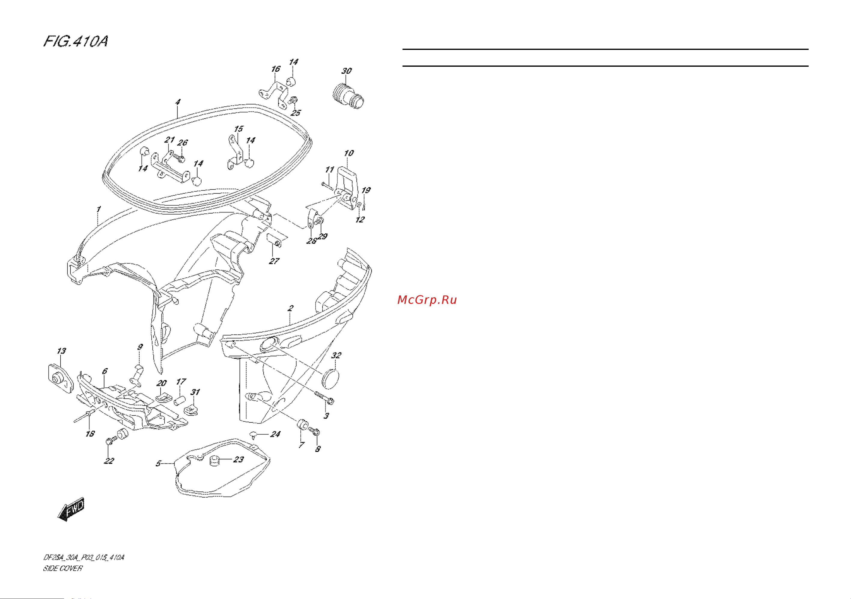 Suzuki DF30ATS [53/91] Fig 10a 1 d 14 side cover df25a p03