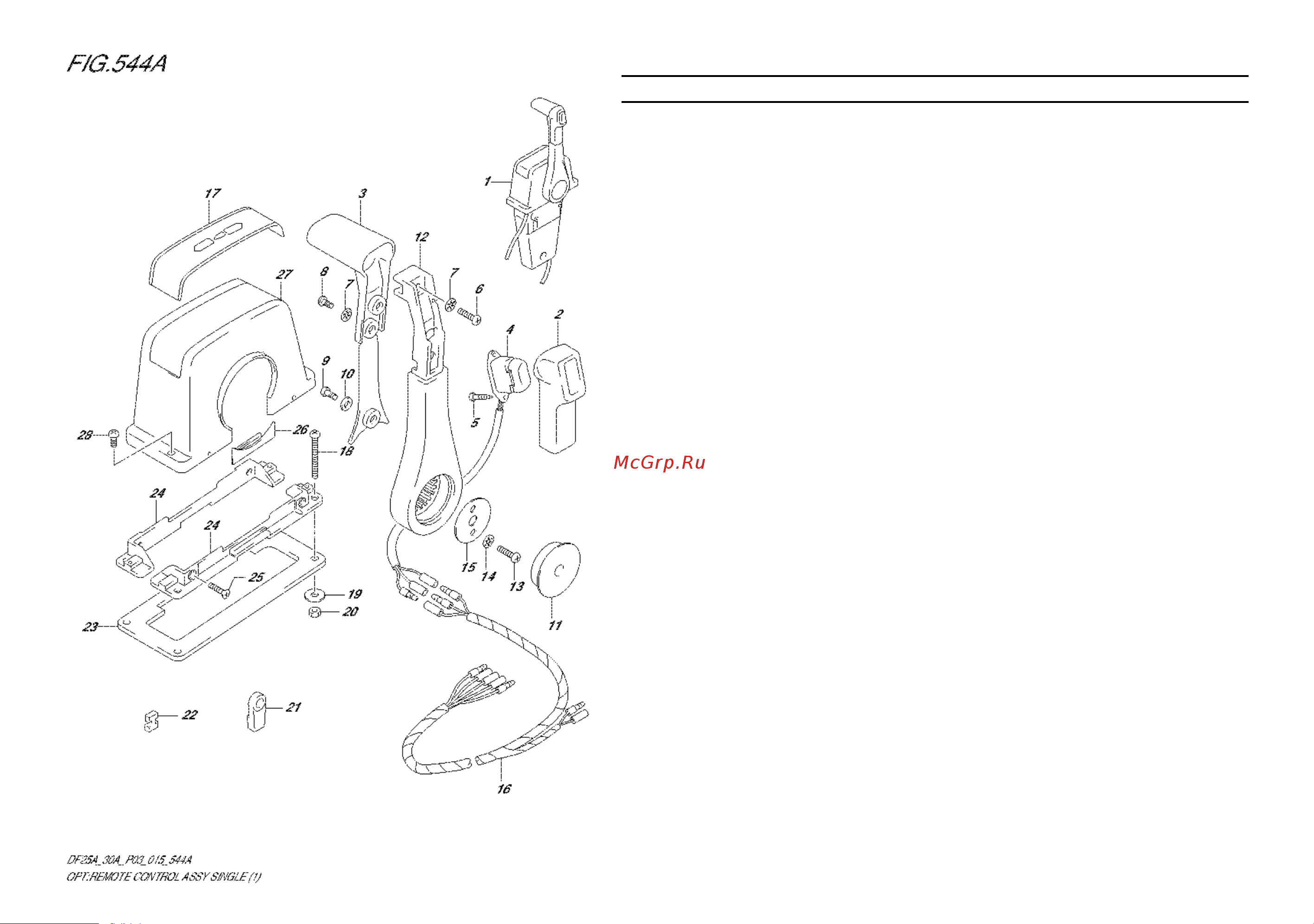 Suzuki DF30ATS [78/91] Fig 44a opt remote control assy single 1 df25ar p03