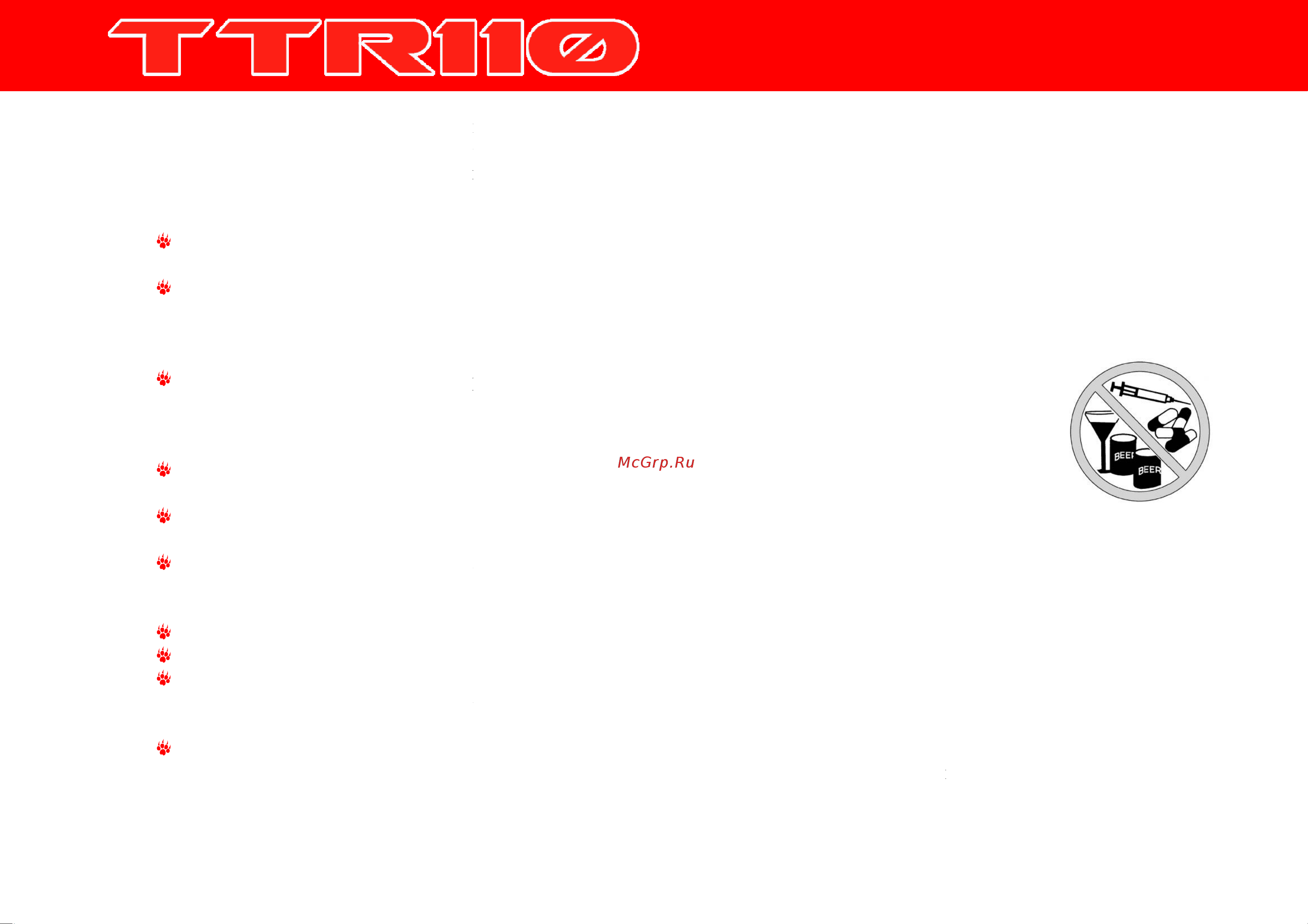 IRBIS MOTORS IRBIS TTR 110сс 4т [9/42] Техника безопасности