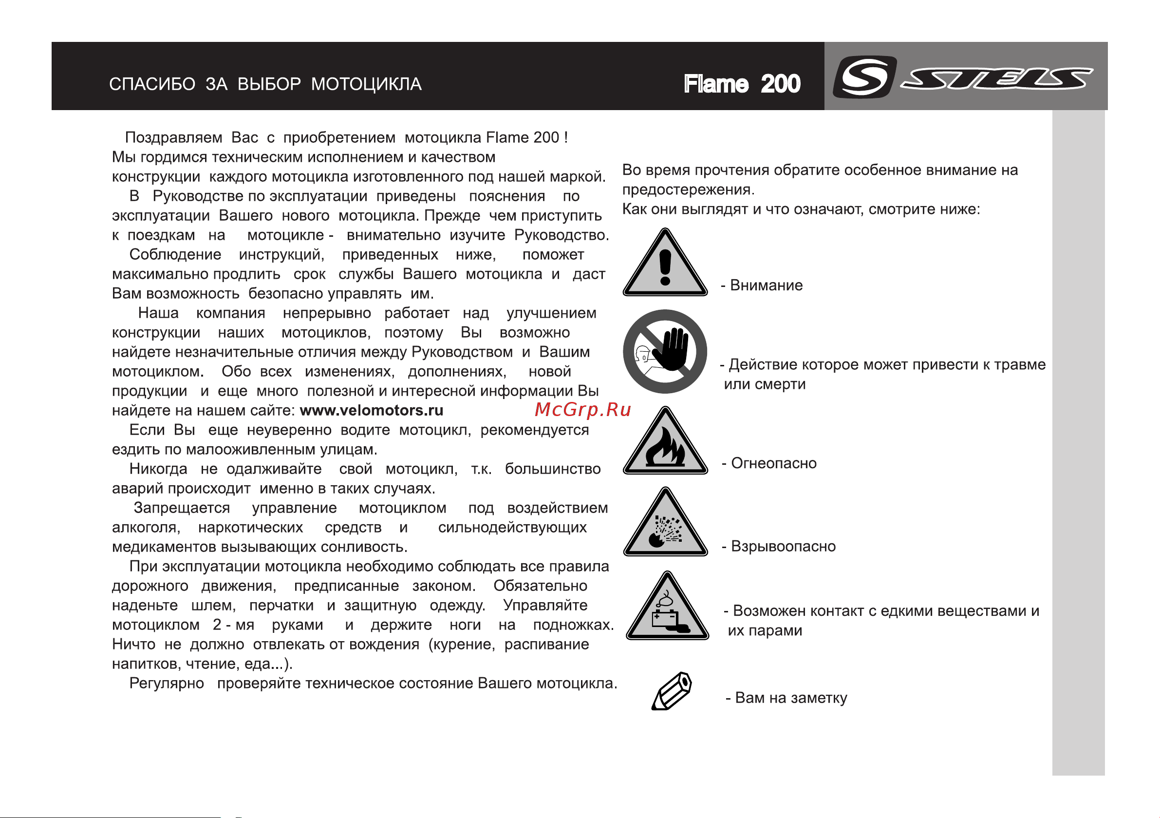 STELS Flame 200 Руководство по эксплуатации онлайн [3/29] 735401