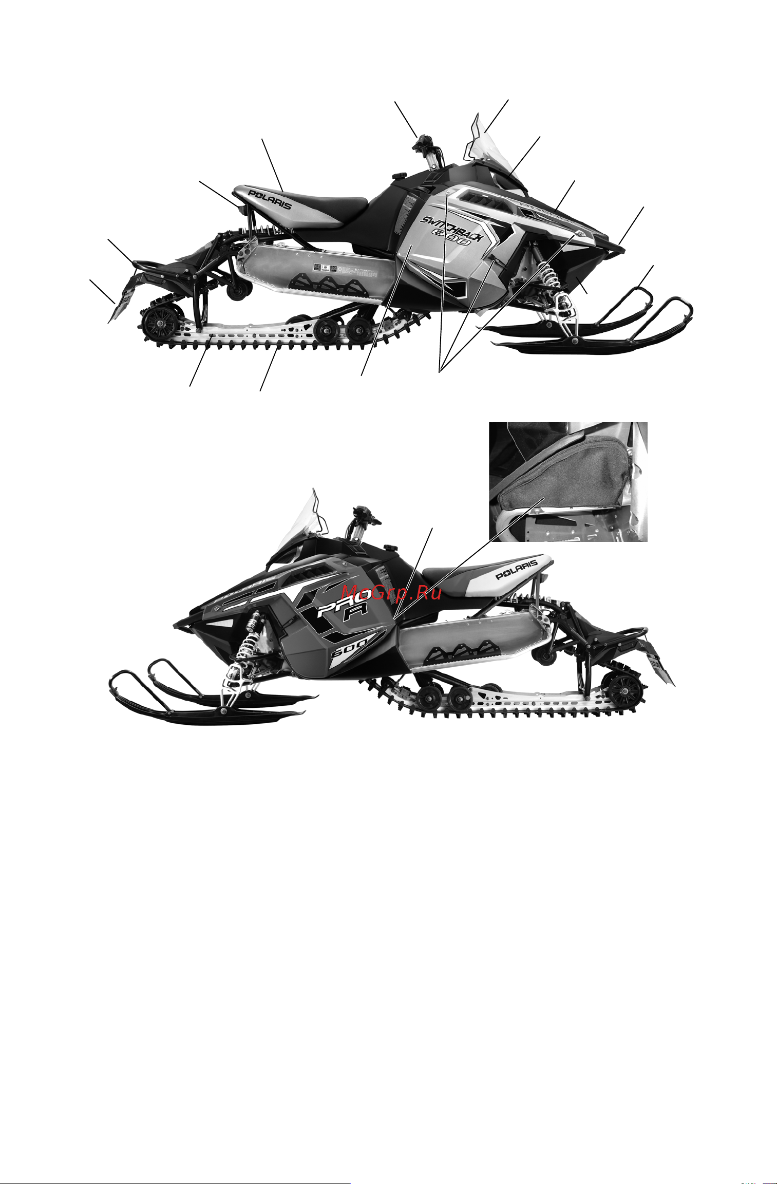 Polaris Industries Inc 600 SWITCHBACK   800 SWITCHBACK  2014 [24/136] Органы управления узлы и механизмы