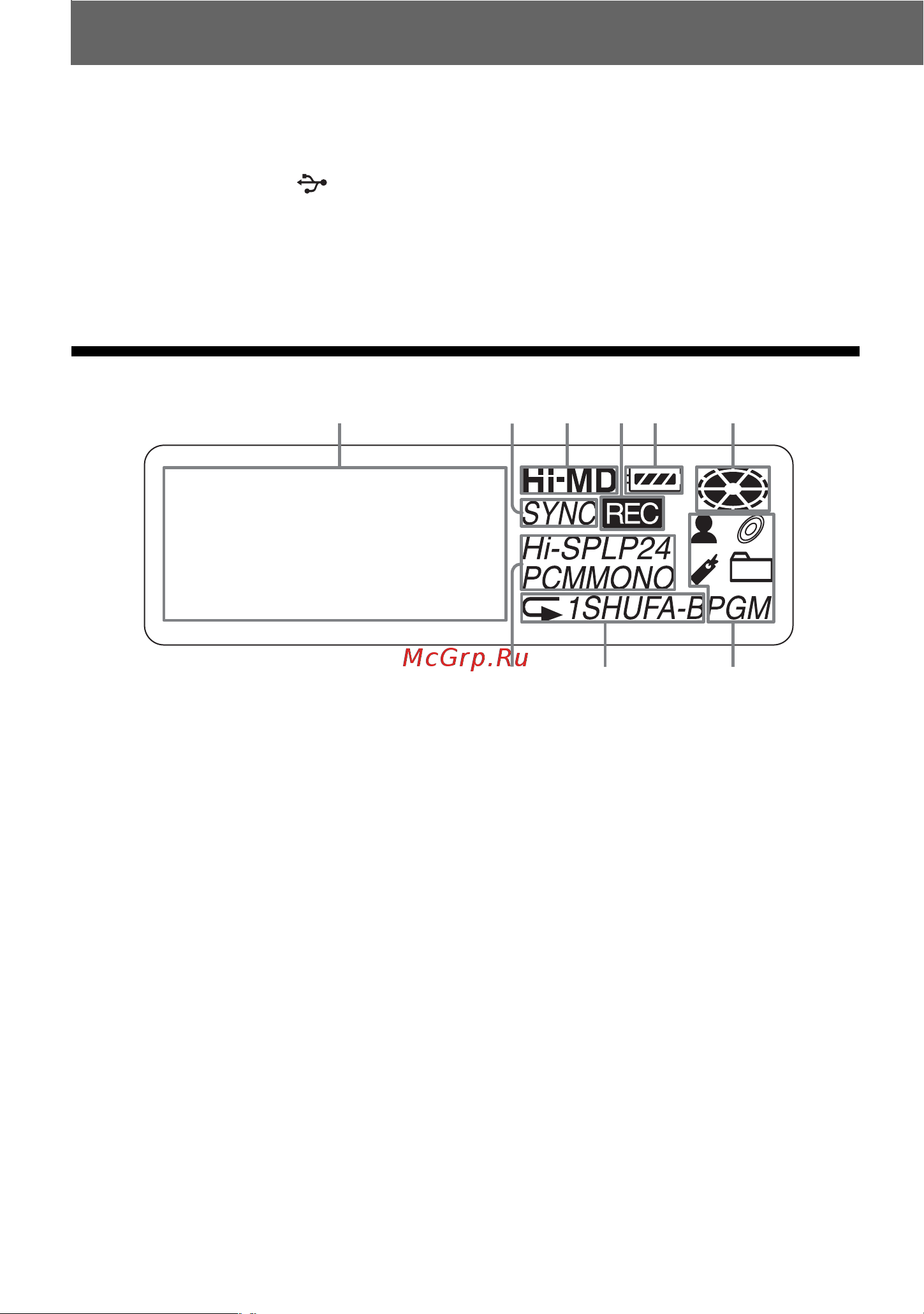 Sony MZ-NH900 [12/148] Дисплей проигрывателя