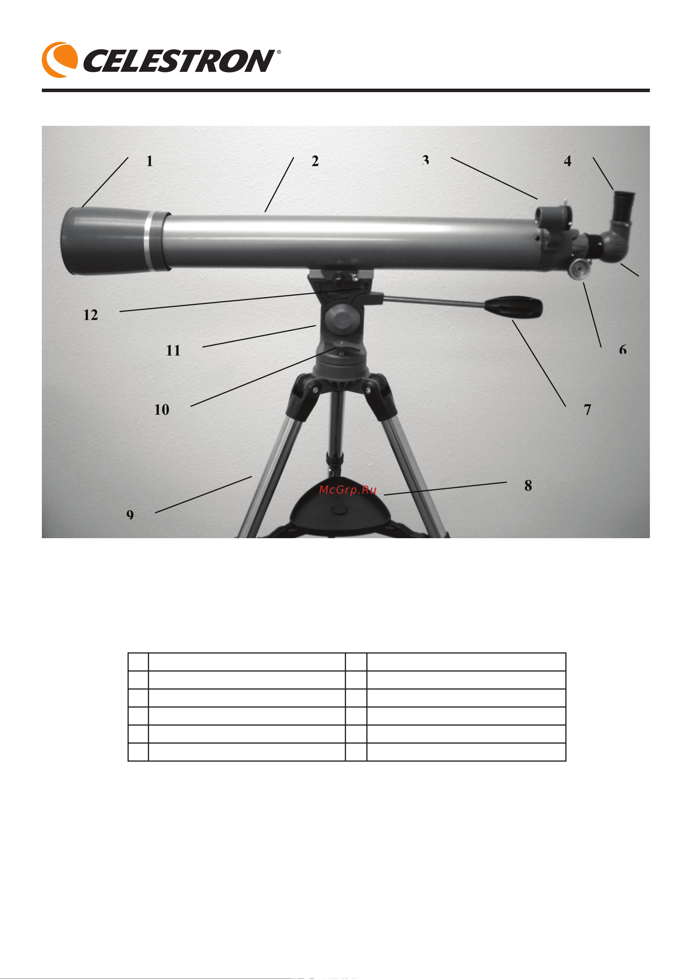 Celestron AstroMaster 90 nbsp AZ Руководство по эксплуатации онлайн [4/26] 736118