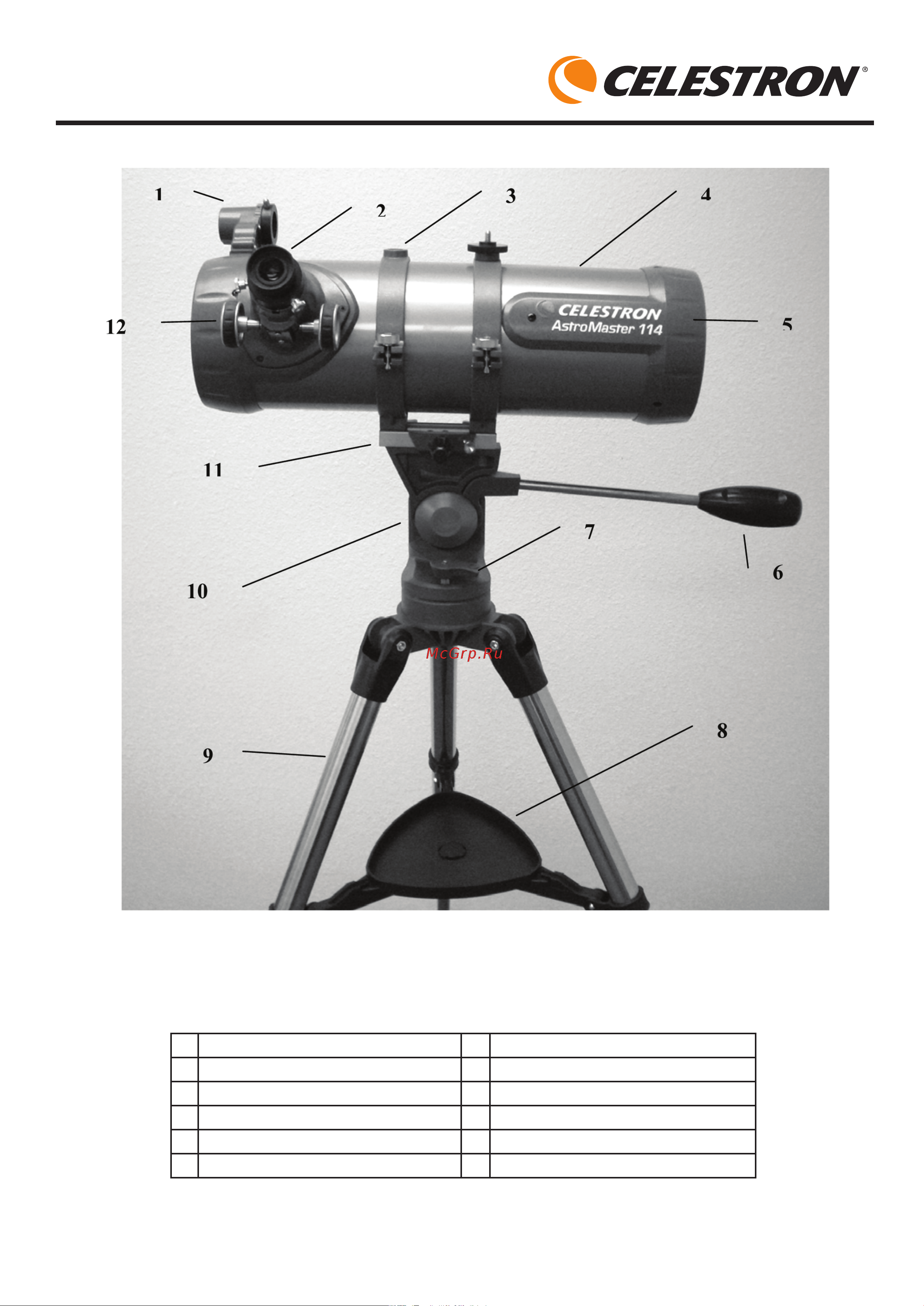 Celestron AstroMaster 90 nbsp AZ Руководство по эксплуатации онлайн [5/26] 736118