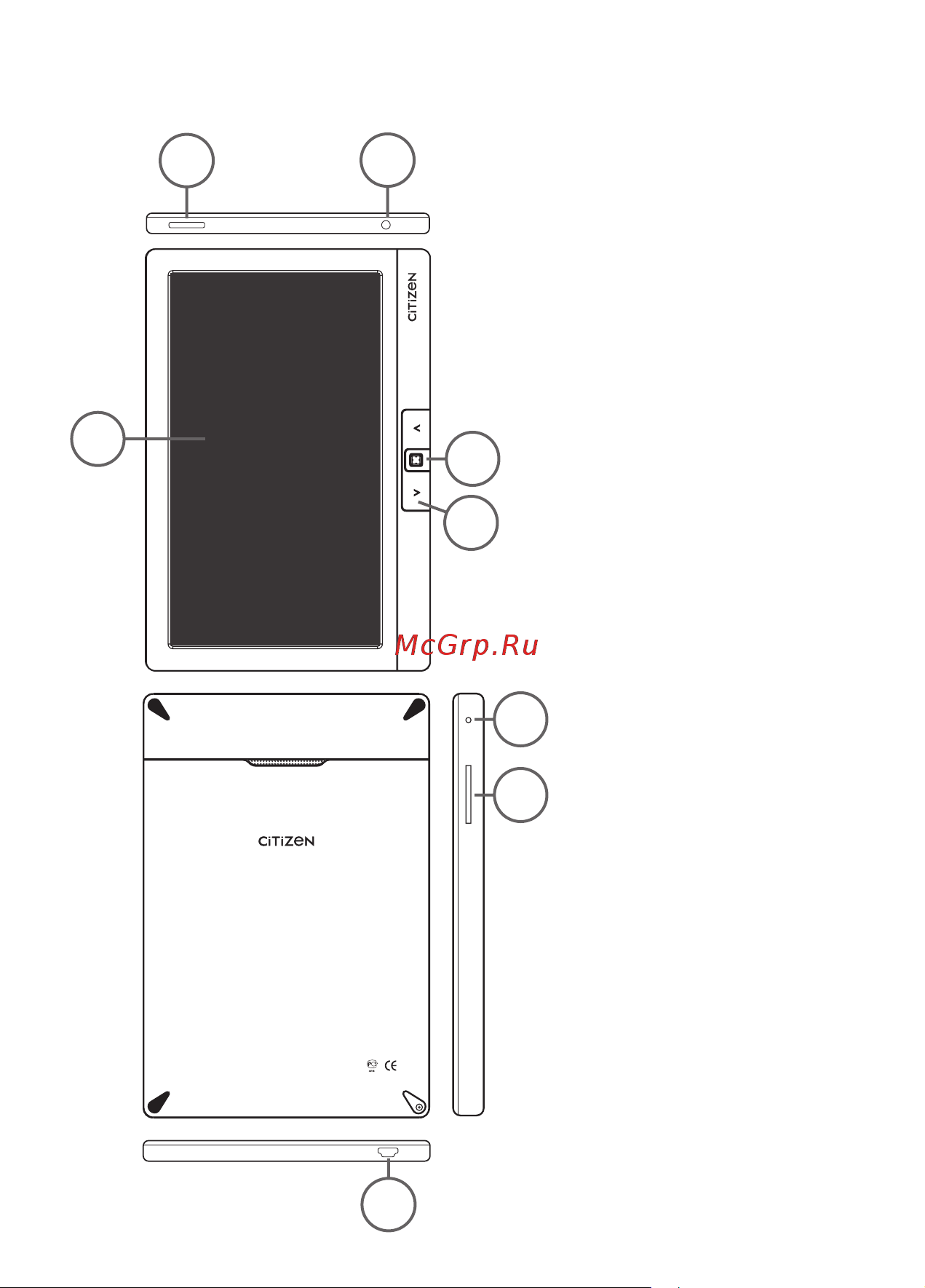 Citizen T750B Reader [9/52] Внешний вид электронной книги