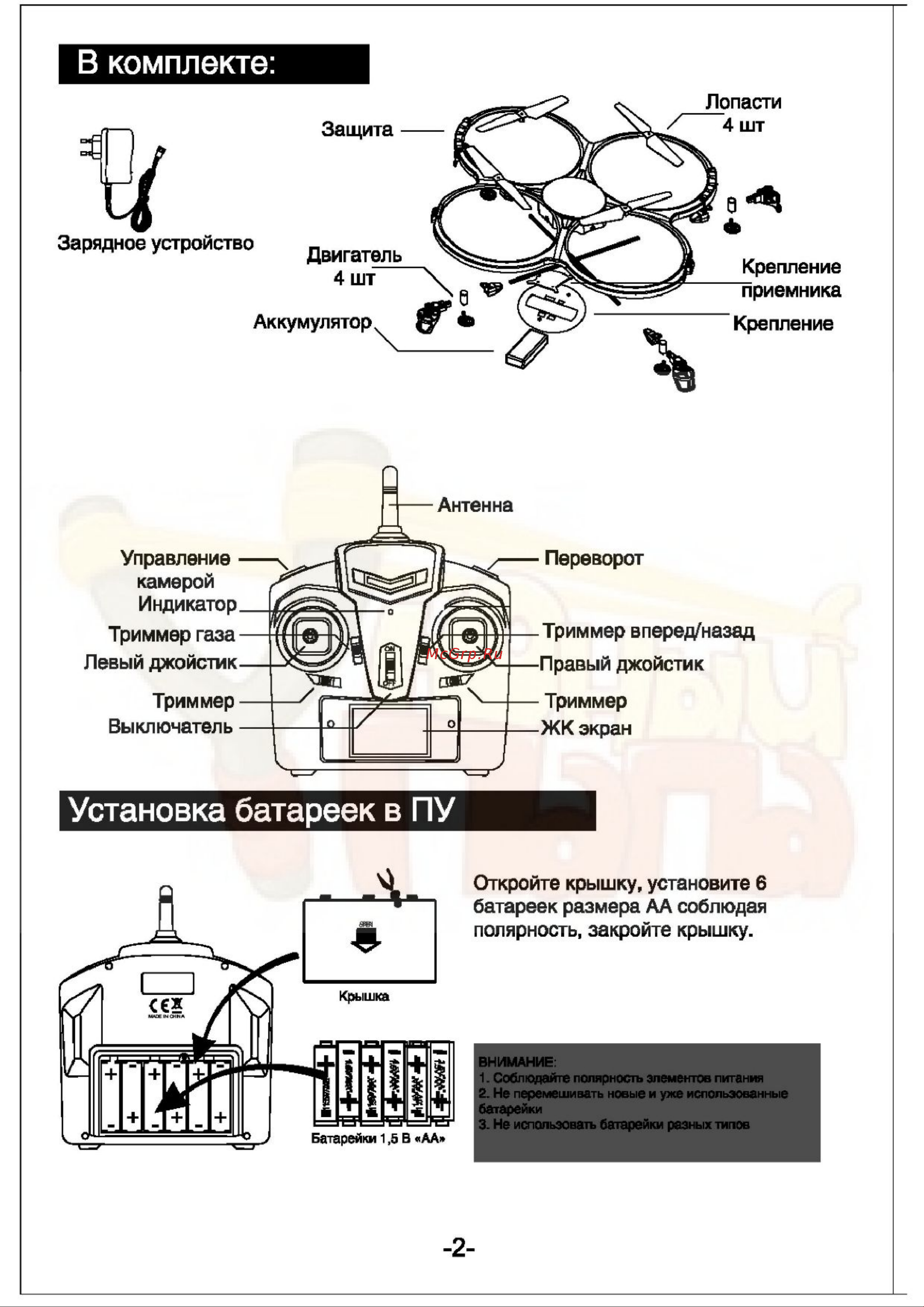 Syma X6 Руководство по эксплуатации онлайн [2/8] 736410