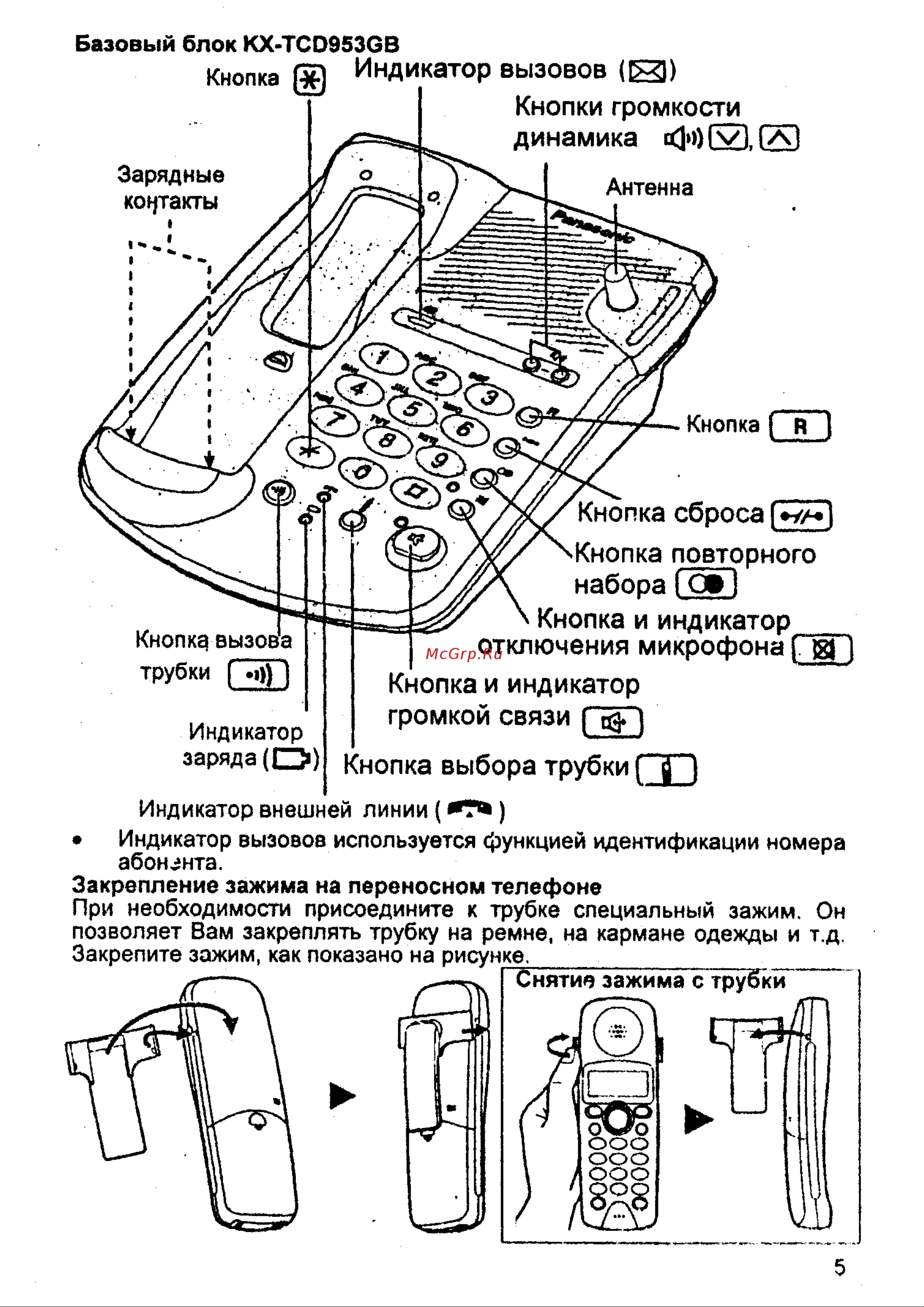 Panasonic KX-TCD953GB Руководство по эксплуатации онлайн [5/46] 736610
