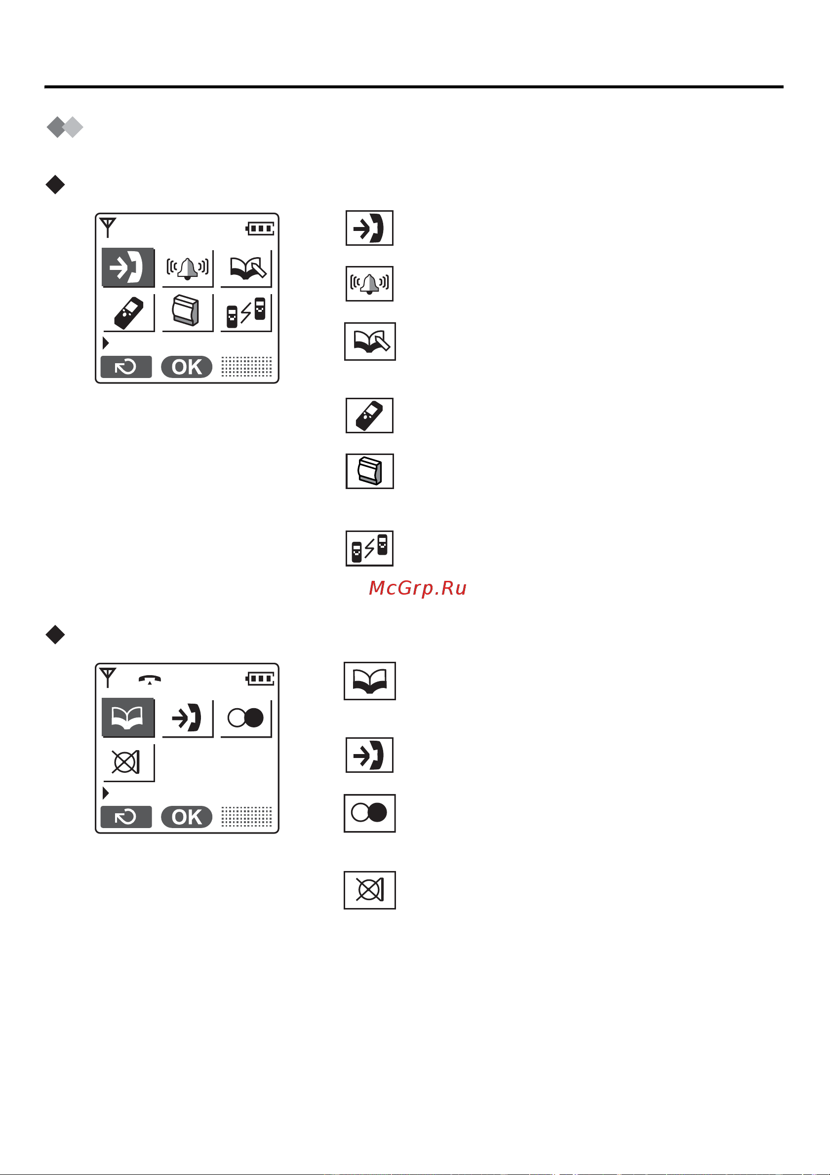 Panasonic KX-TCA355 [11/64] Отображение меню функций