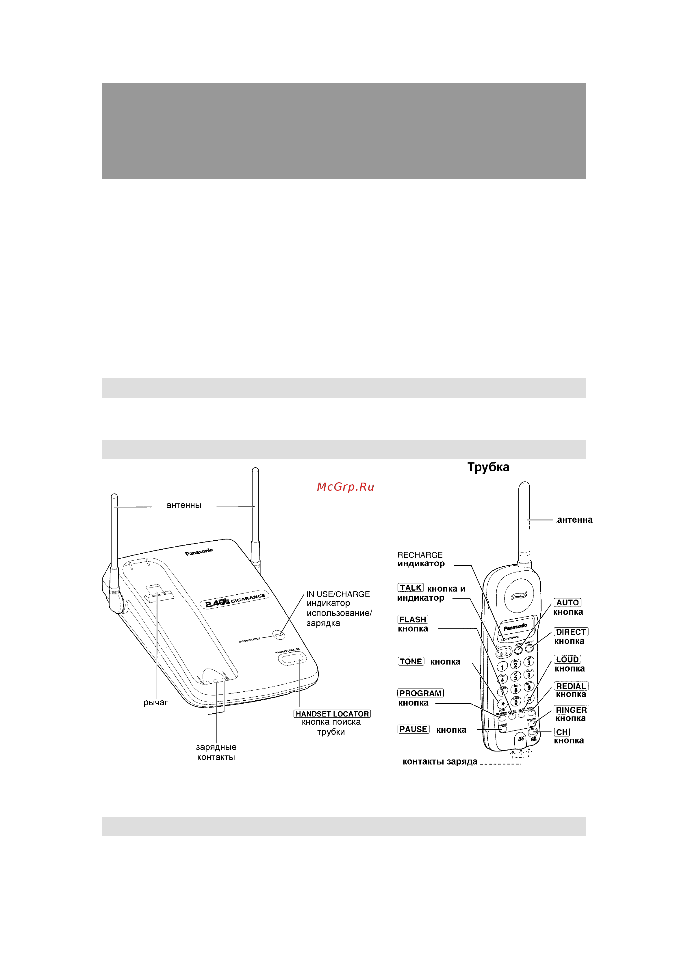 Panasonic KX-TG200 Руководство по эксплуатации онлайн