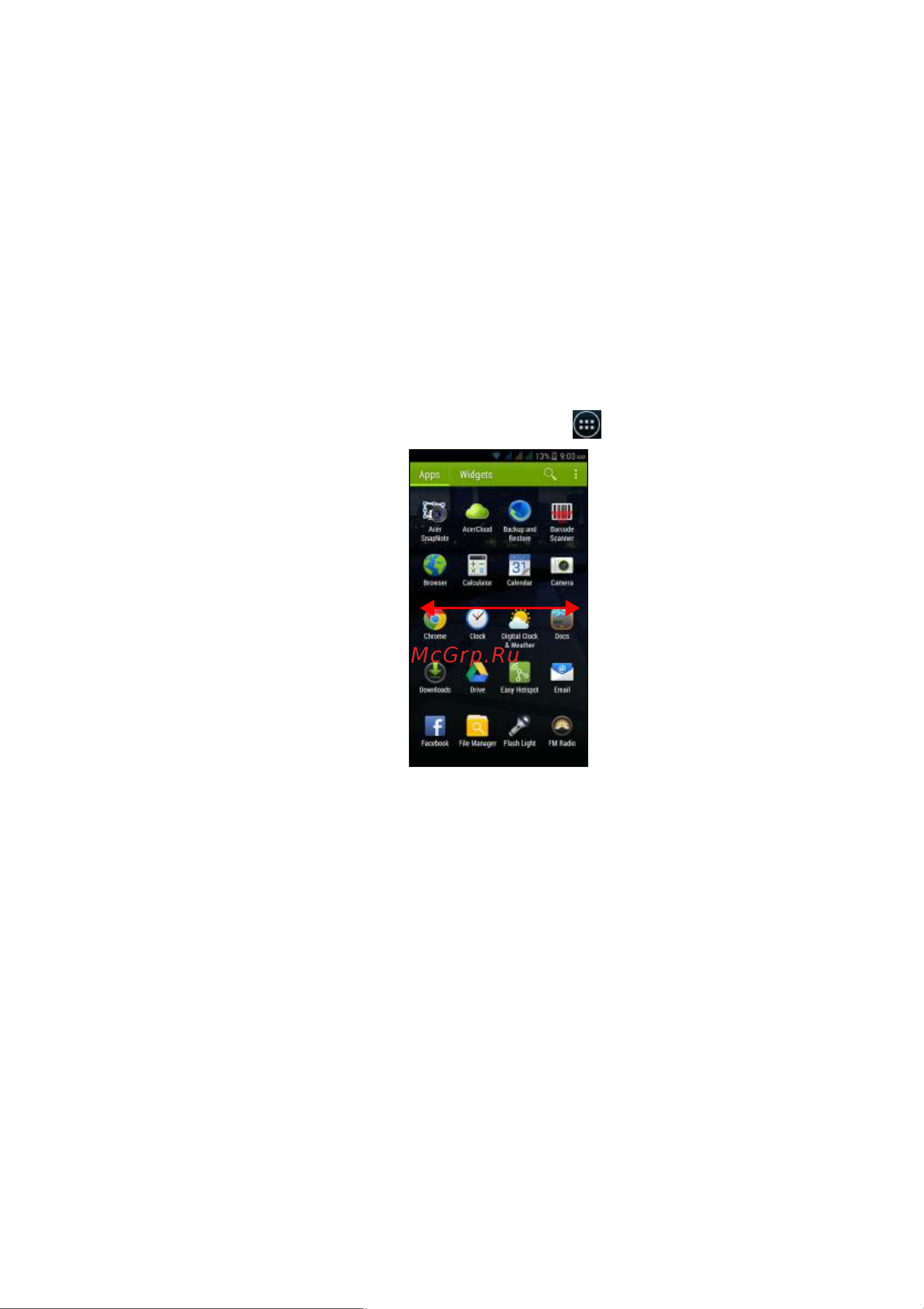 Acer Liquid E700 E39 [20/90] Меню программы