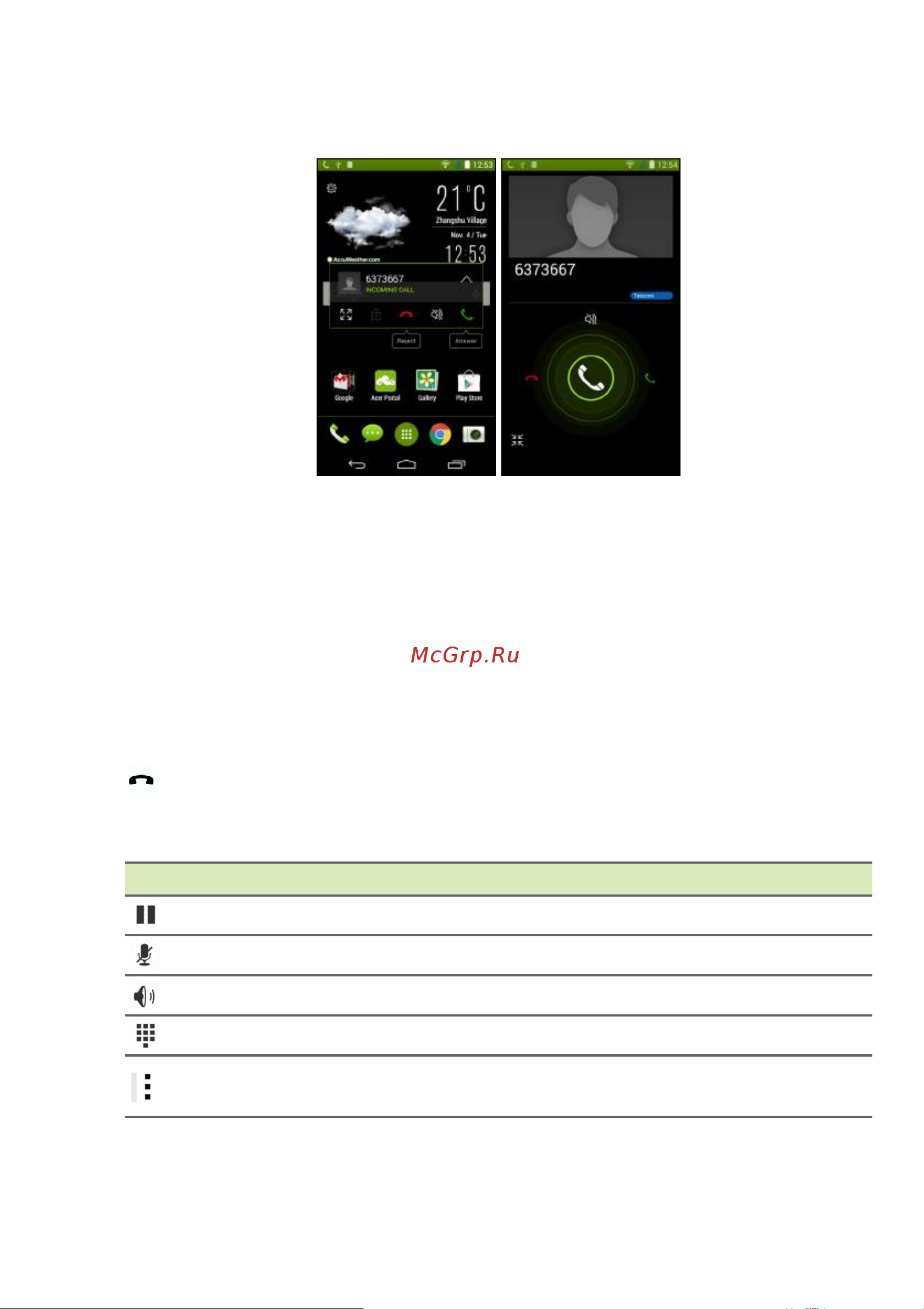 Acer Liquid Jade Z S57 [30/101] Ответ на вызов или его отклонение